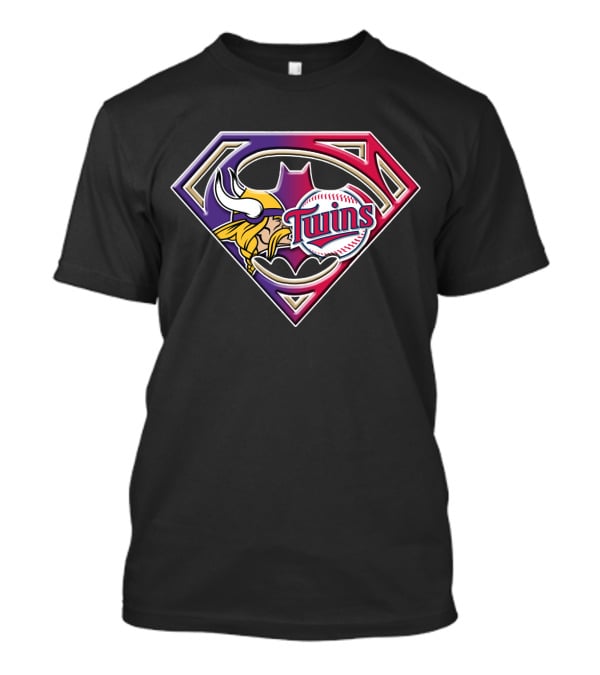 Superman Vikings Twins Baseball Football Fusion T-Shirt