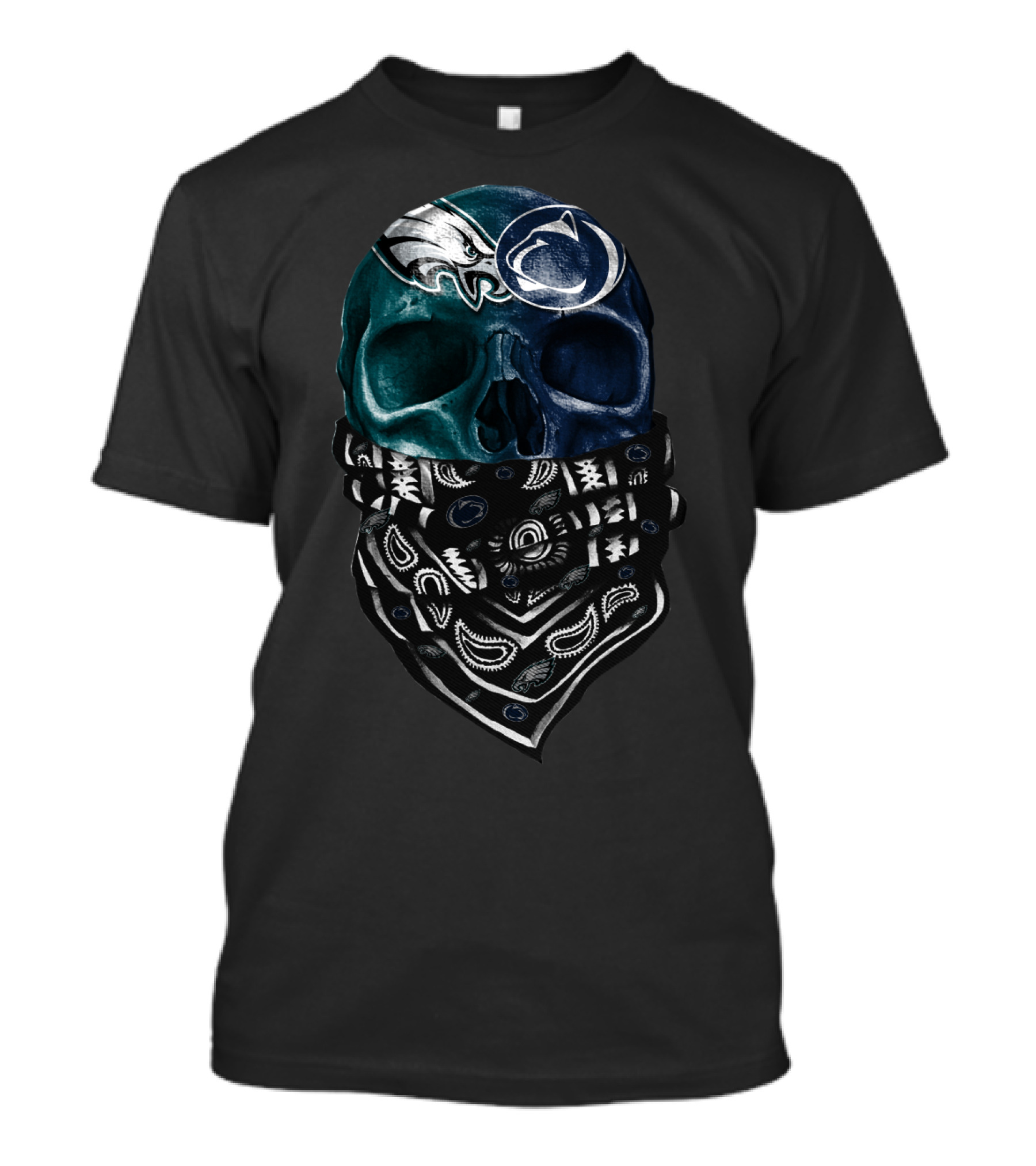Eagles And Penn State Skull Bandana T-Shirt