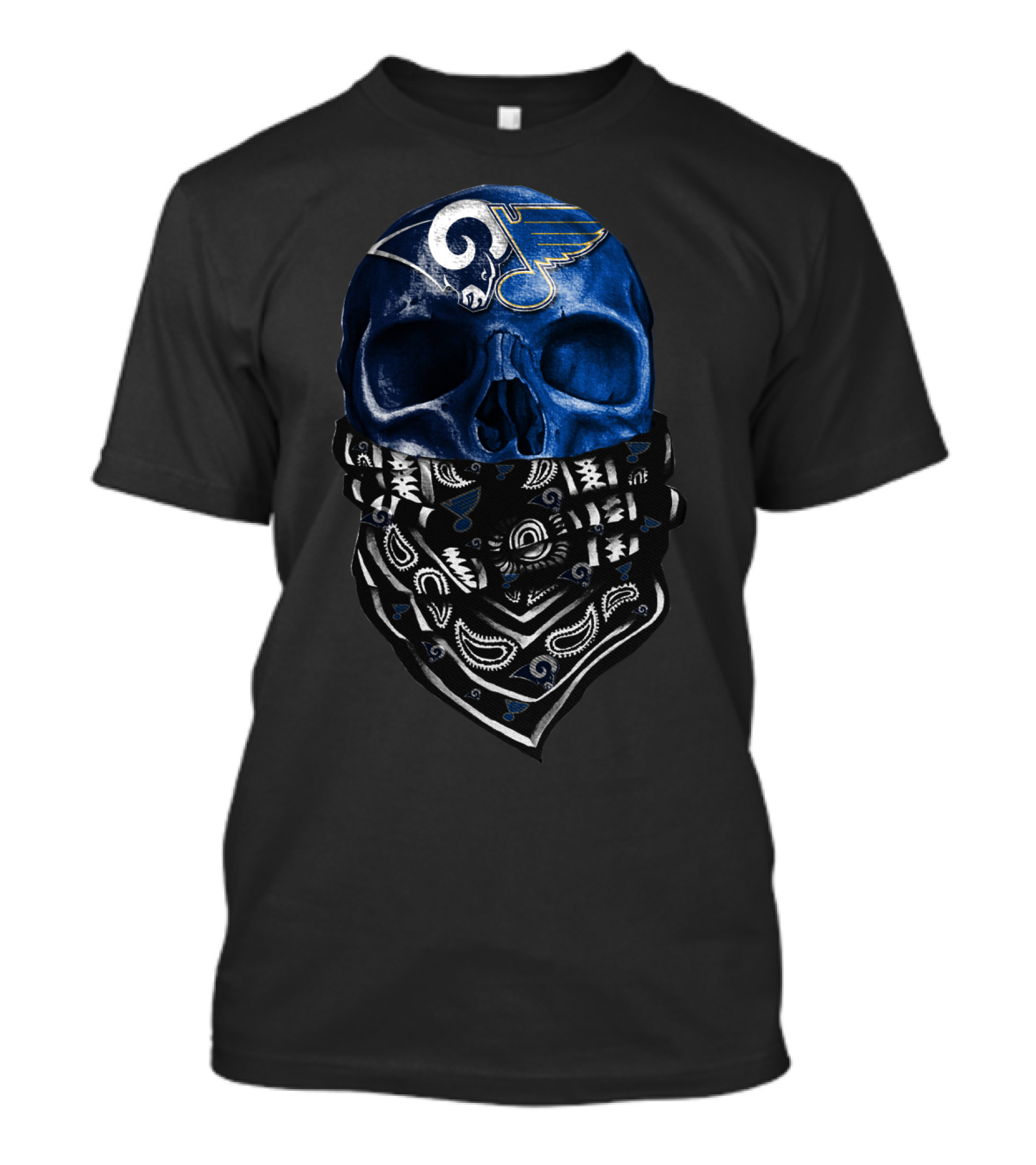 St. Louis Blues Skull Bandana T-Shirt