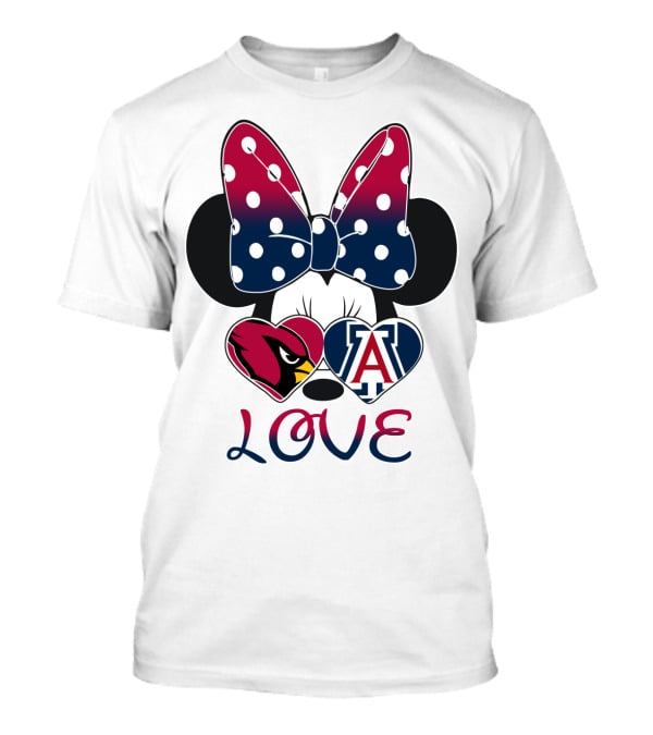 Minnie Mouse Cardinals Arizona Wildcats Love T-Shirt
