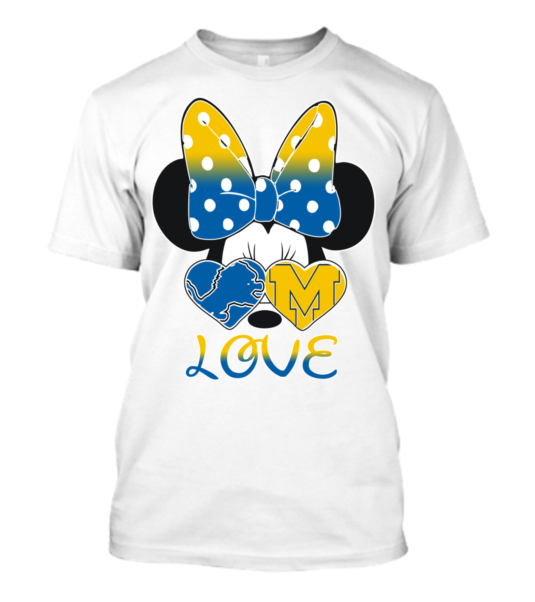 Minnie Bow Lions Michigan Love T-Shirt