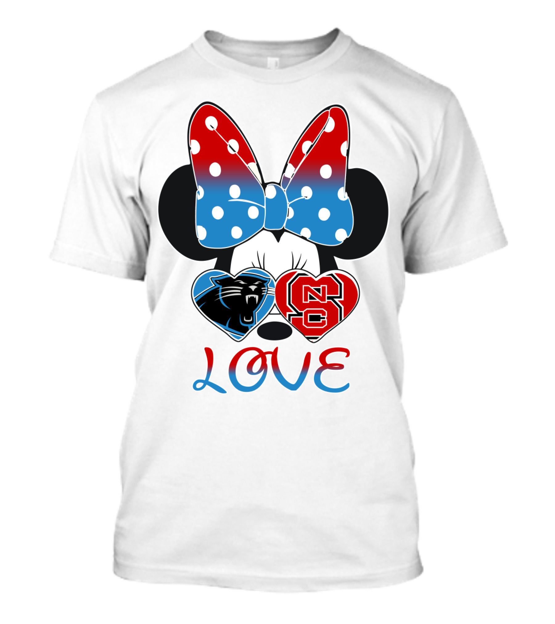 Minnie Bow Panthers Nc State Love T-Shirt