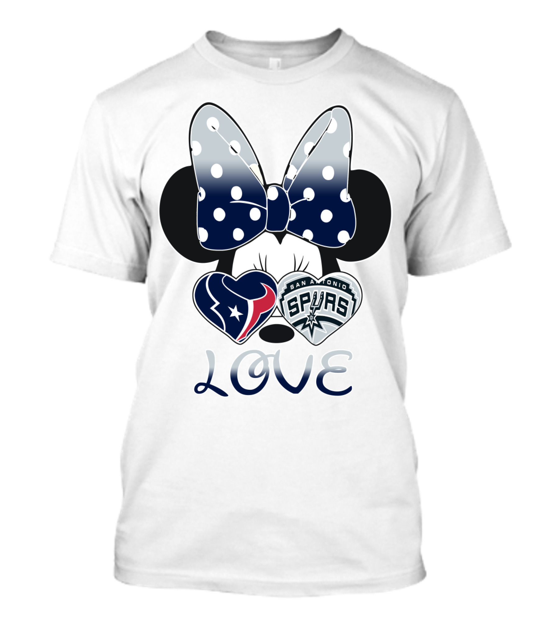 Mic 119 Minnie Love Houston Texans San Antonio Spurs T-Shirt