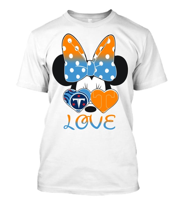 Minnie Mouse Love Tennessee Titans Hearts T-Shirt