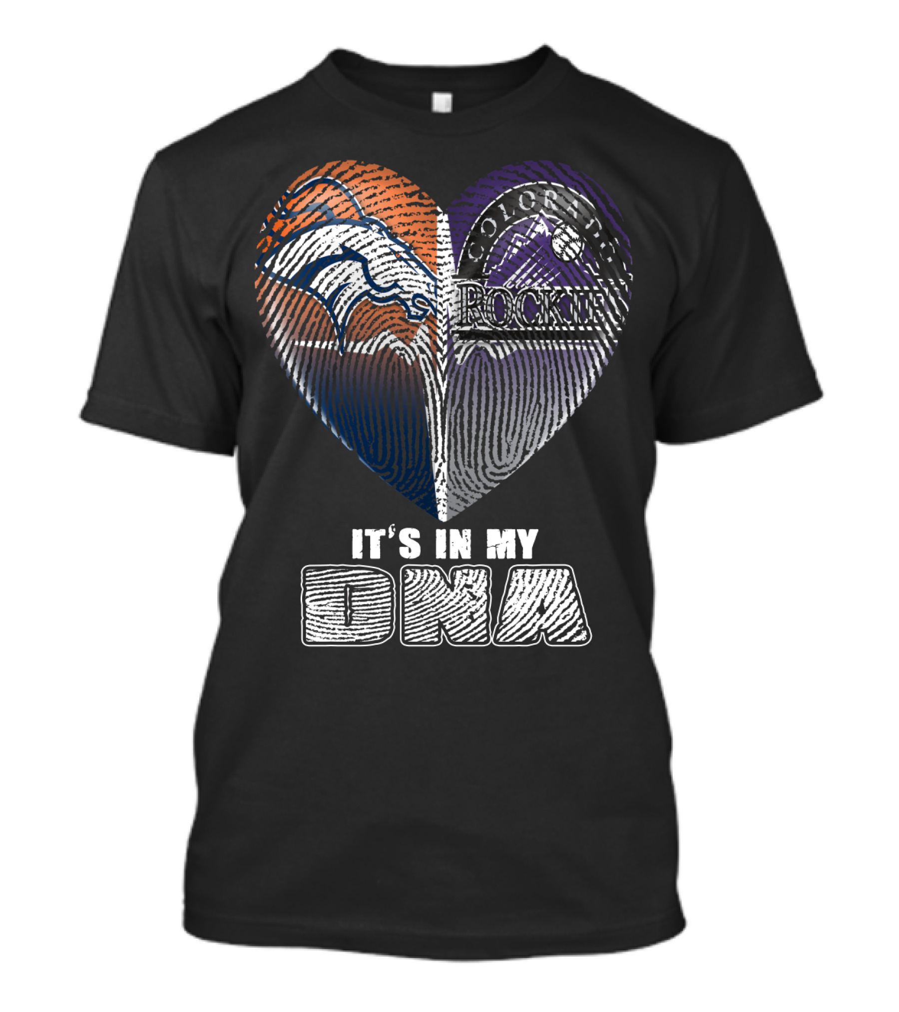 It's In My Dna Broncos Rockies Heart T-Shirt