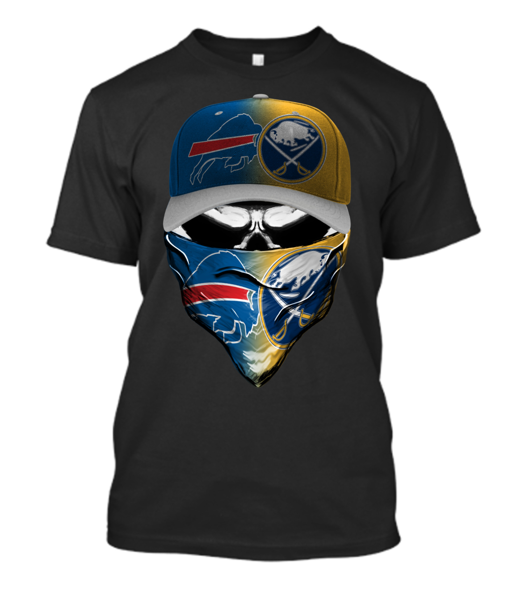 Buffalo Sabres Skull With Hat And Bandana T-Shirt