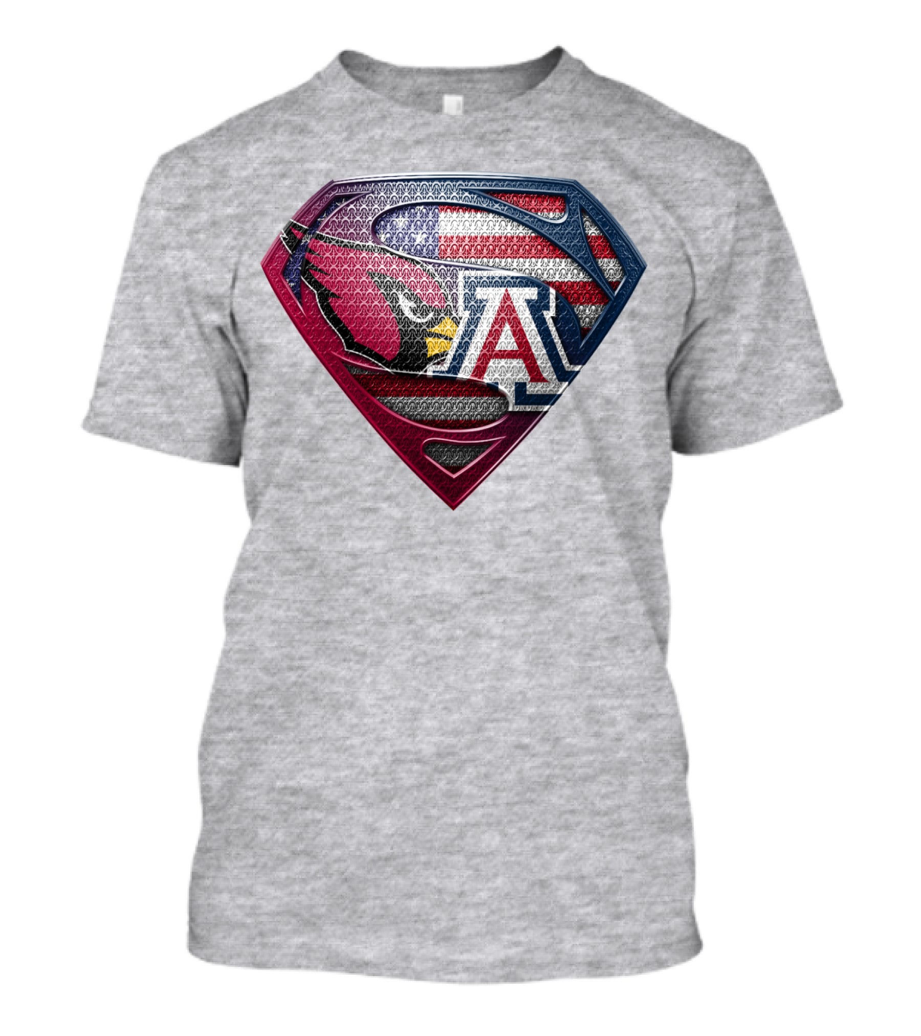 Arizona Cardinals Arizona Wildcats American Flag Shield T-Shirt