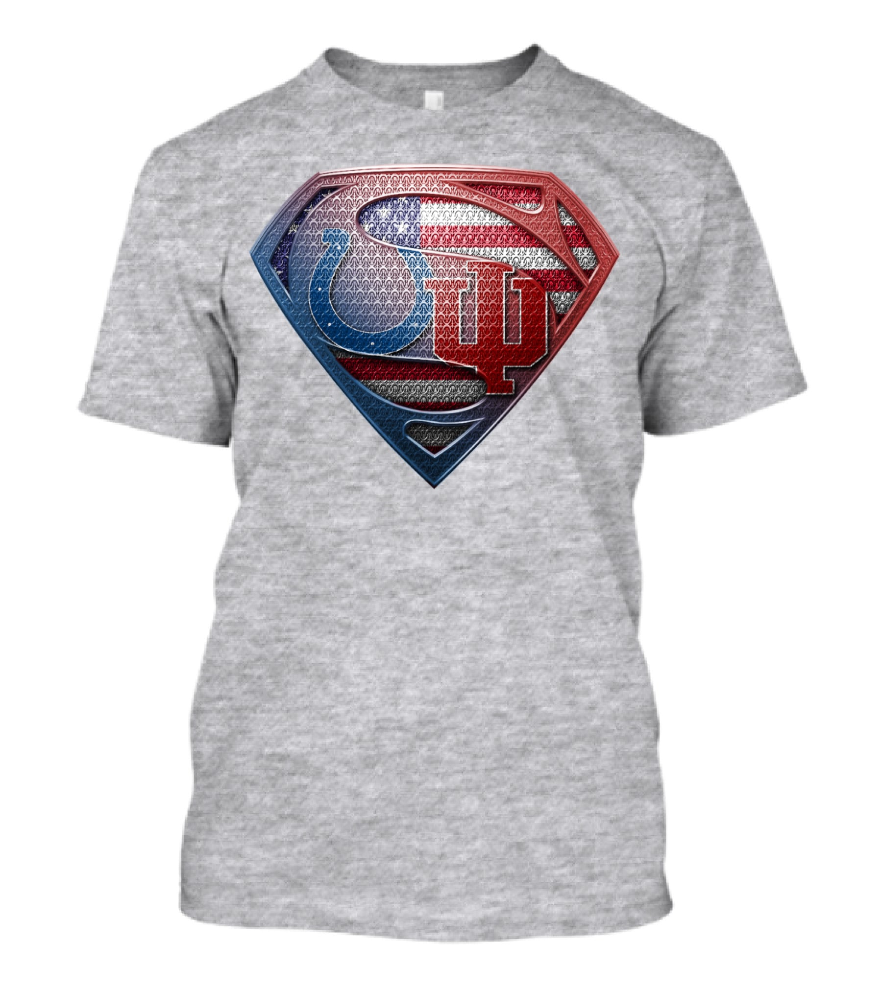 Superman Colts Indiana University American Flag T-Shirt