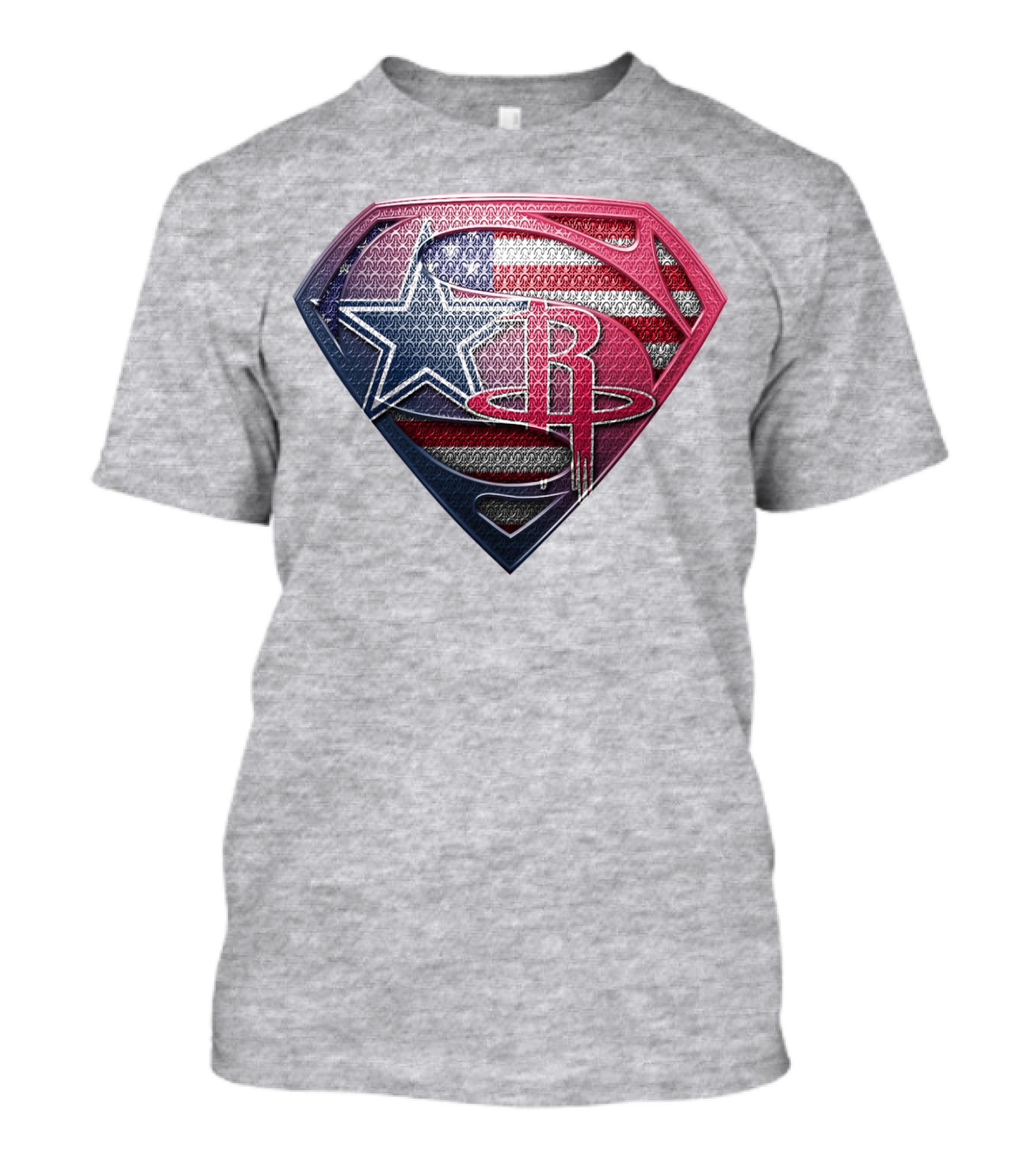 Rockets Superhero Logo With Usa Flag Star T-Shirt