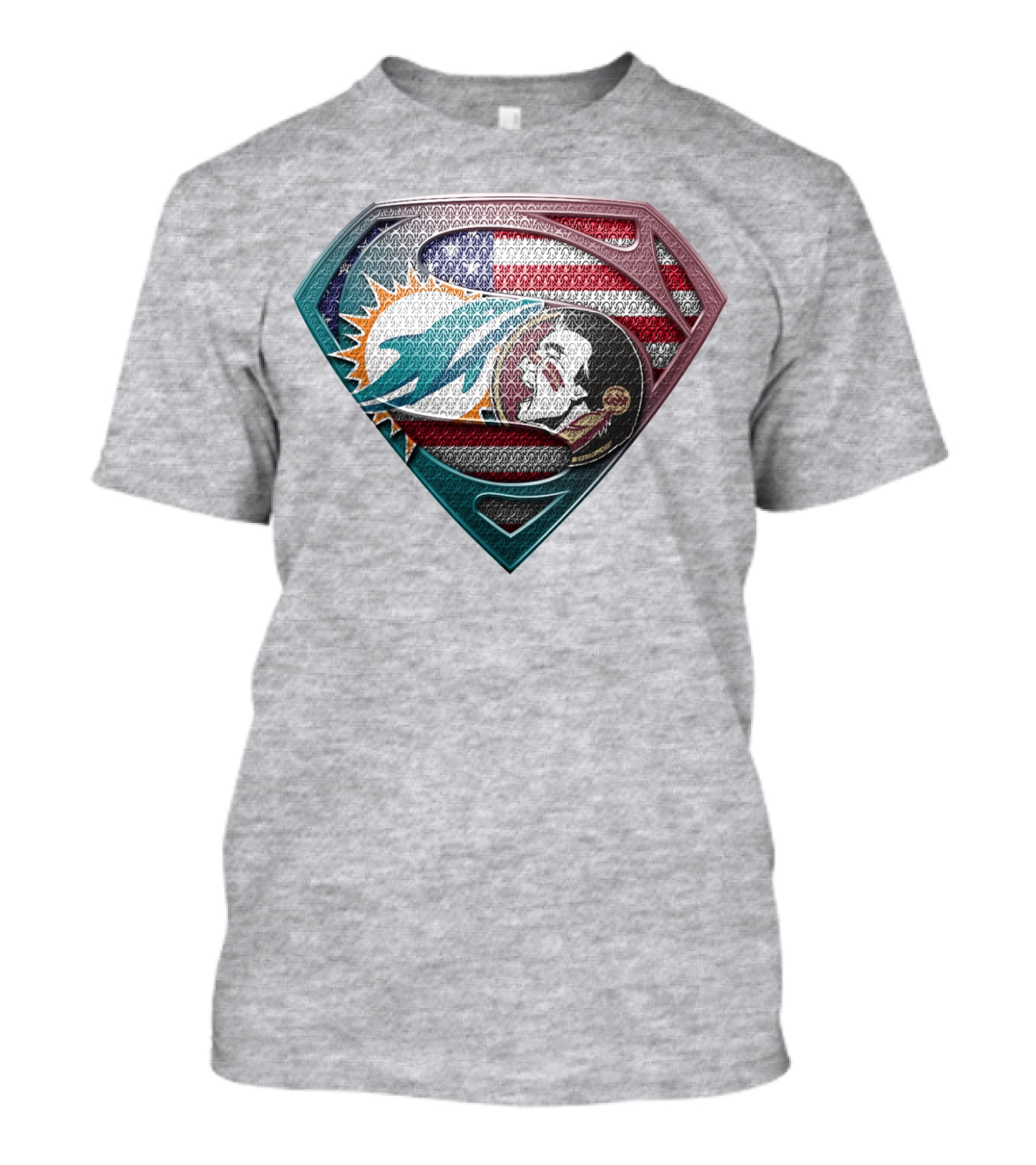 Miami Dolphins Superman American Flag T-Shirt