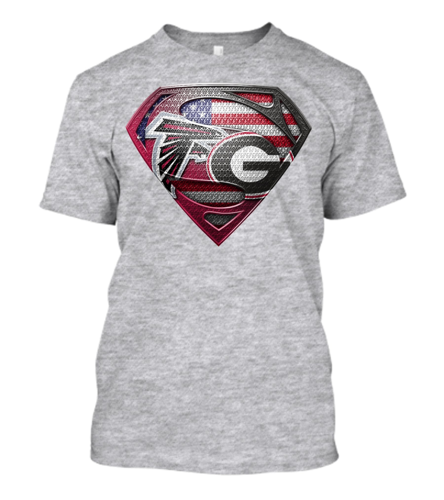 Superman Georgia Bulldogs Atlanta Falcons American Flag T-Shirt