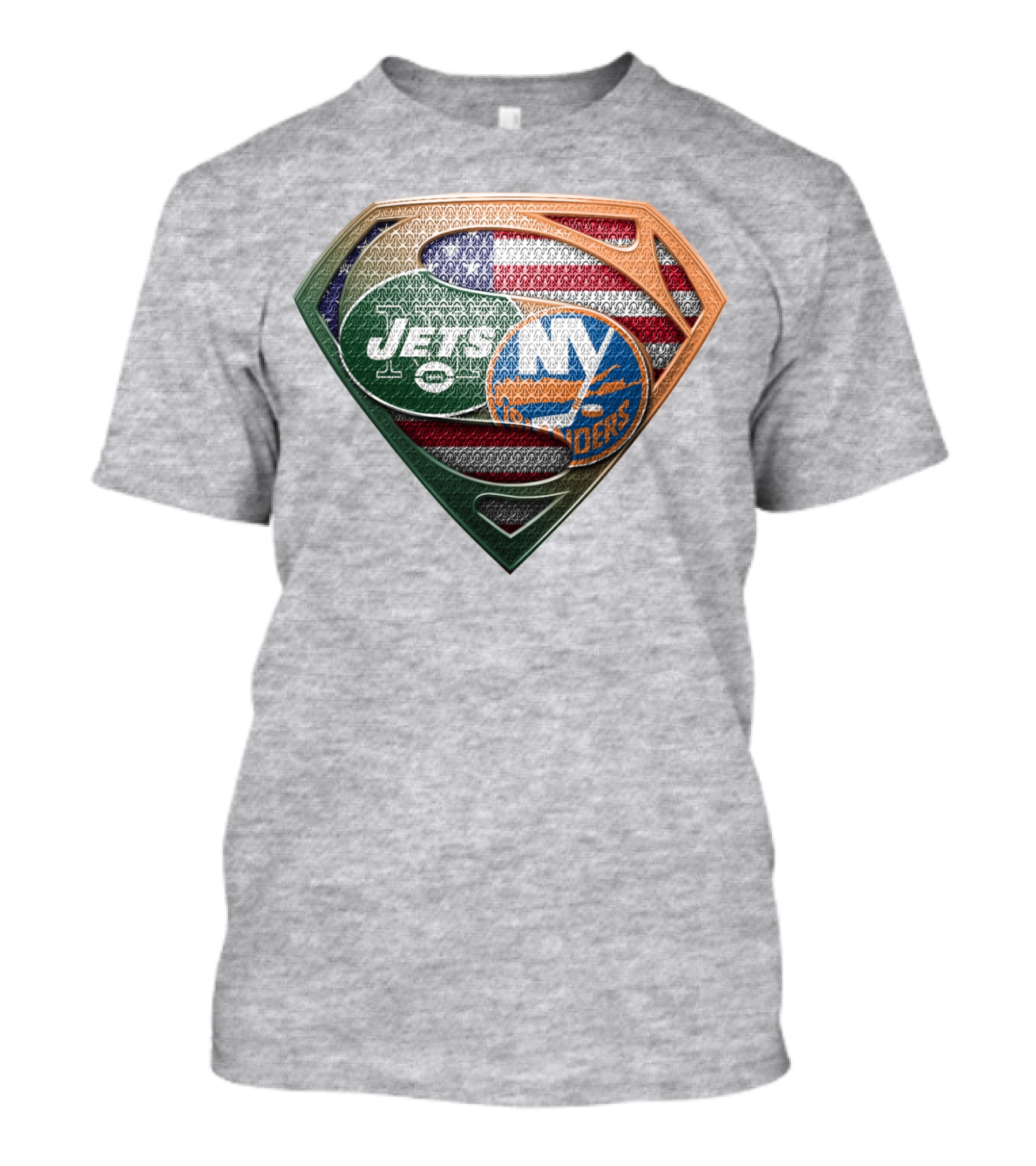 Jets Islanders American Flag Shield T-Shirt