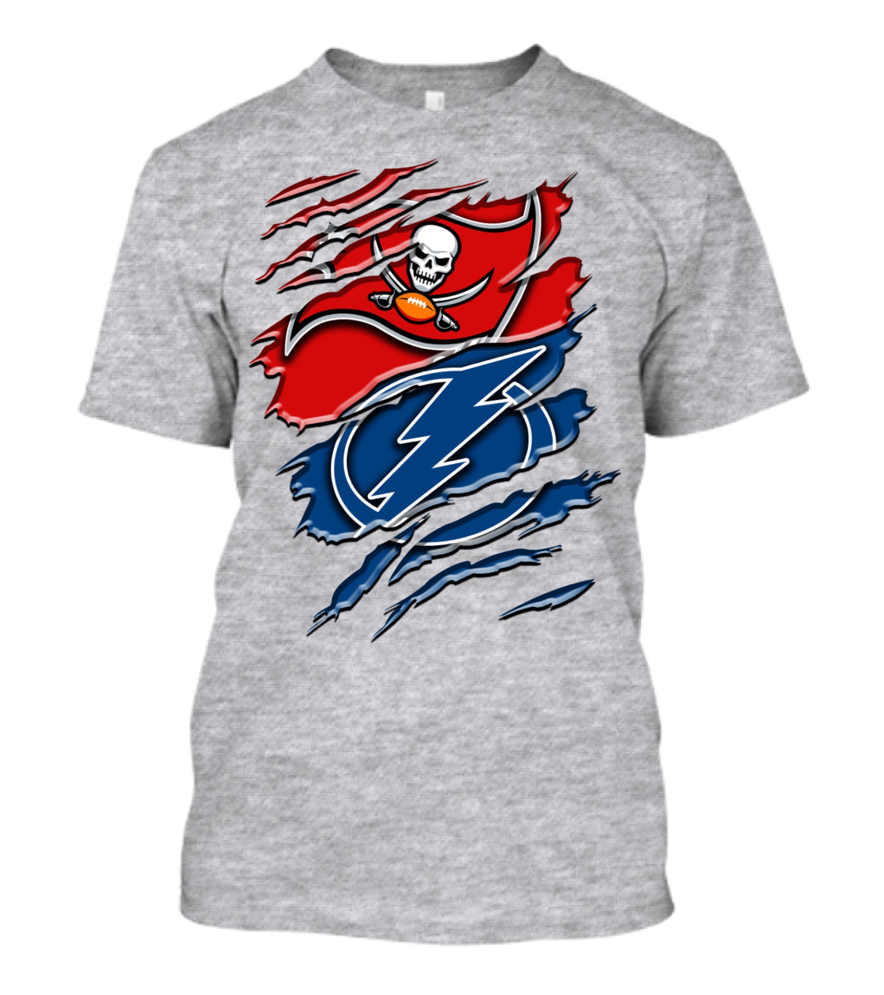 Tampa Bay Buccaneers Lightning Torn Design Rah 026 T-Shirt