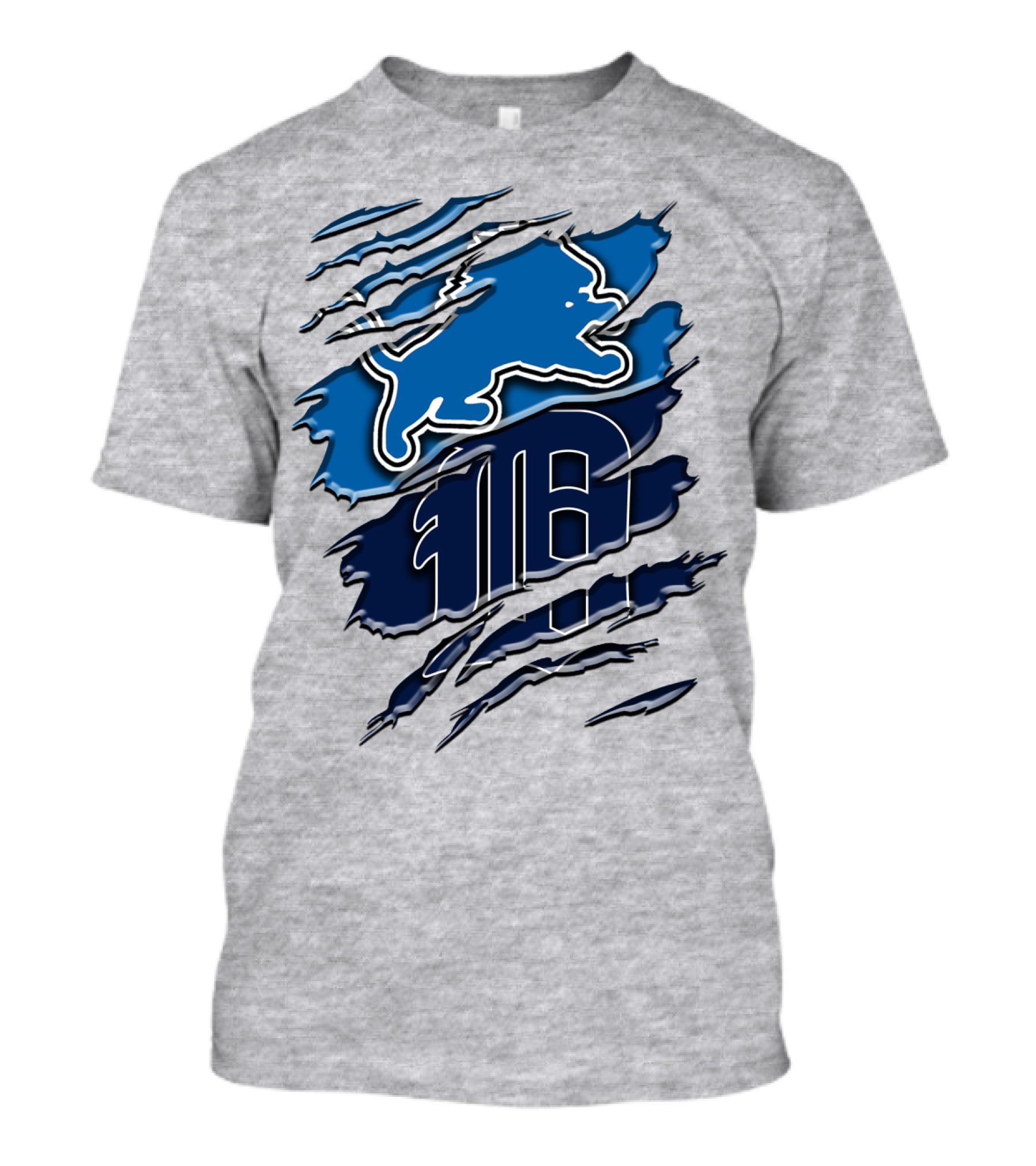 Detroit Lions Tigers Blue Rah 075 T-Shirt