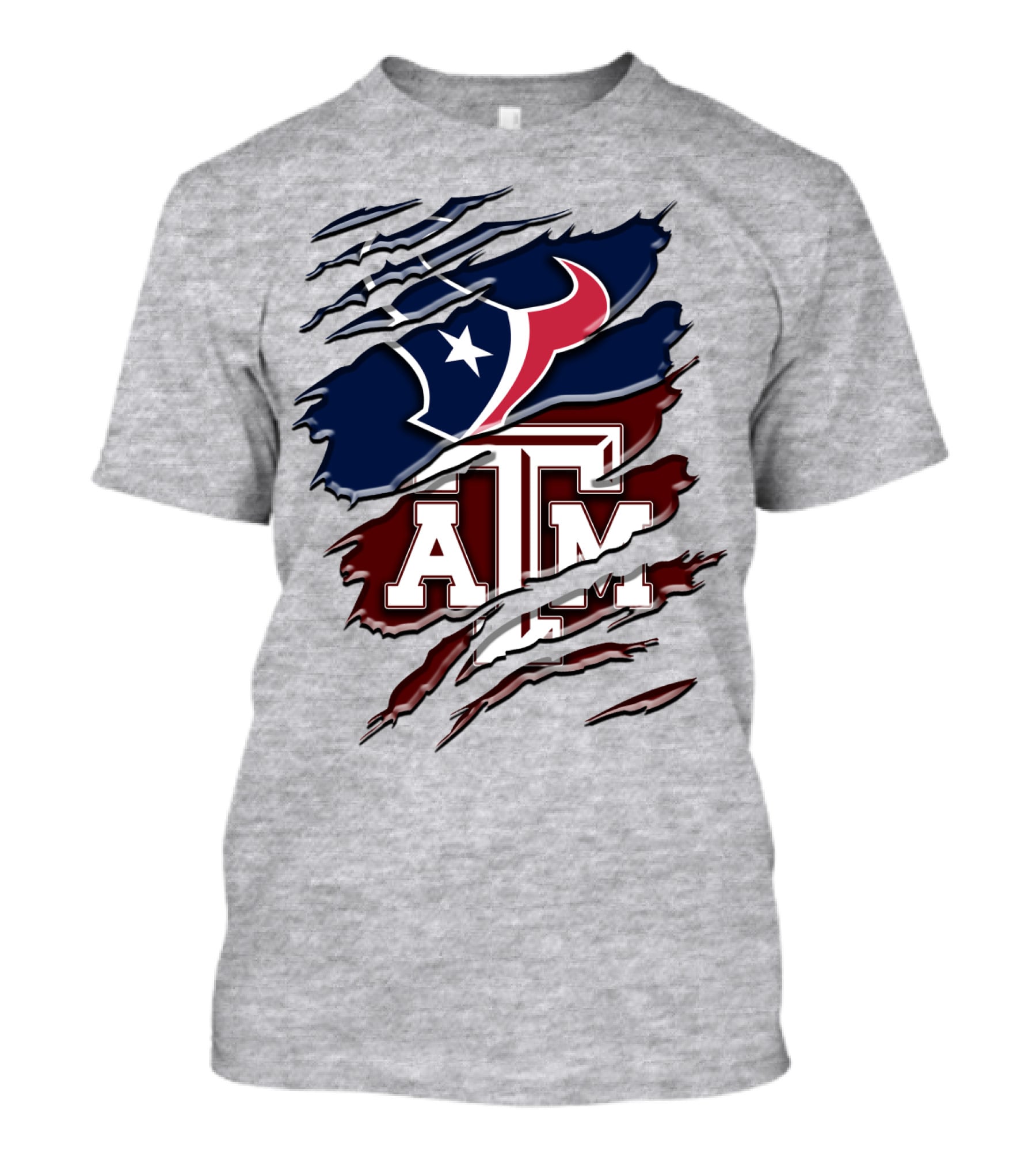 Texas A&M Aggies Houston Texans Torn Flag T-Shirt