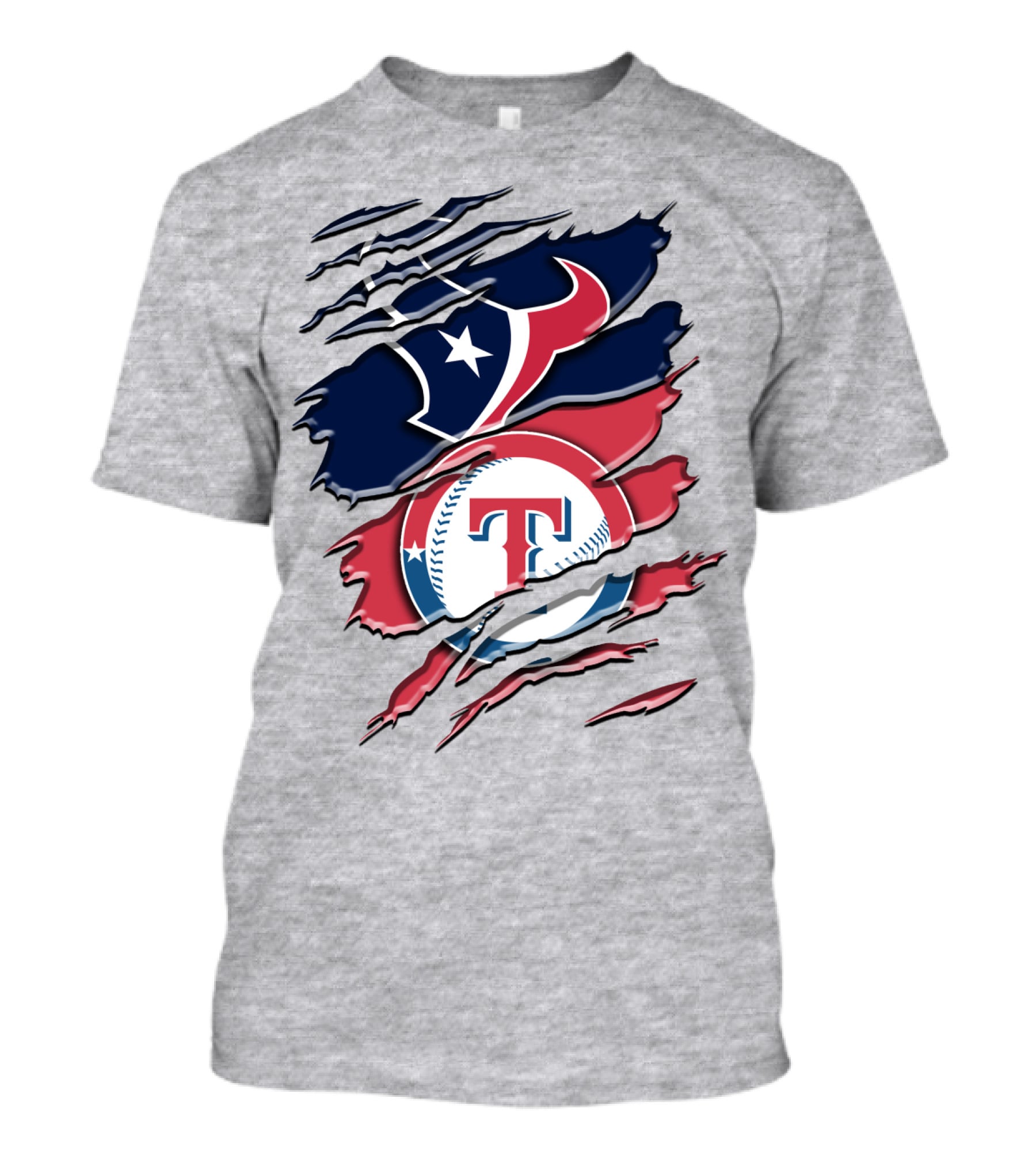 Houston Texans And Texas Rangers Sports Fan Rah 124 T-Shirt