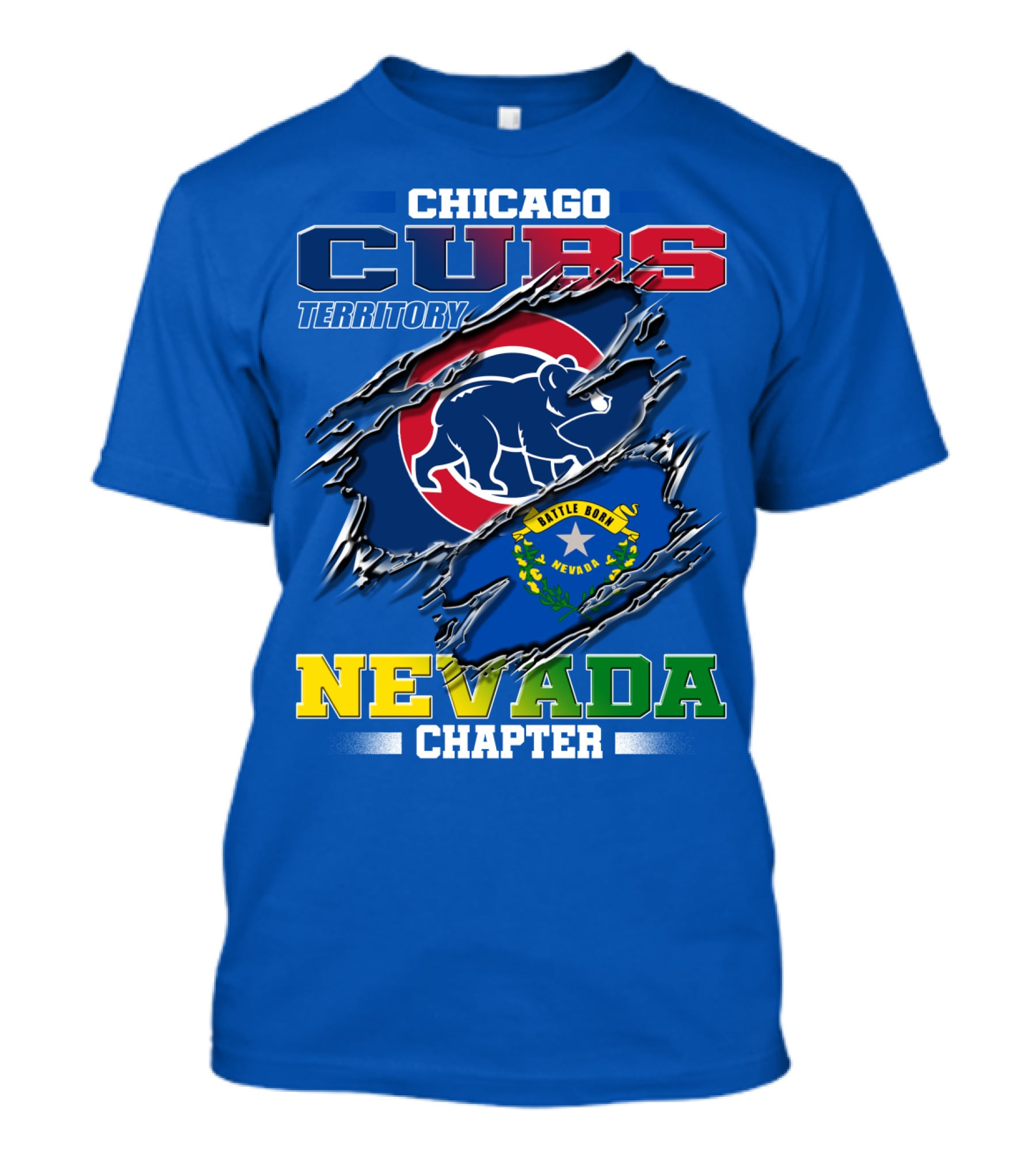 Chicago Cubs Territory Nevada Chapter Battle Born T-Shirt
