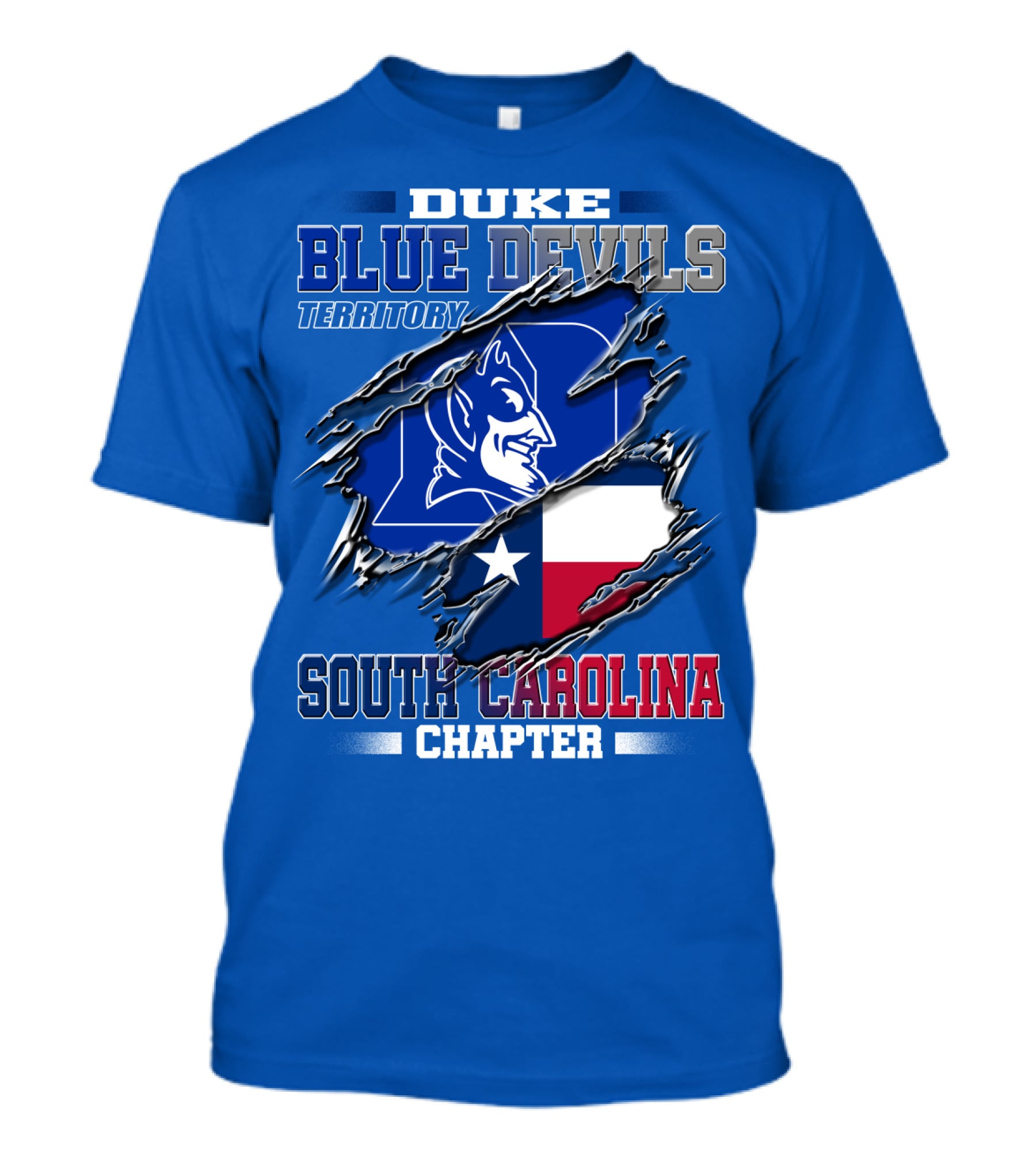 Duke Blue Devils Territory South Carolina Chapter Texas Flag T-Shirt