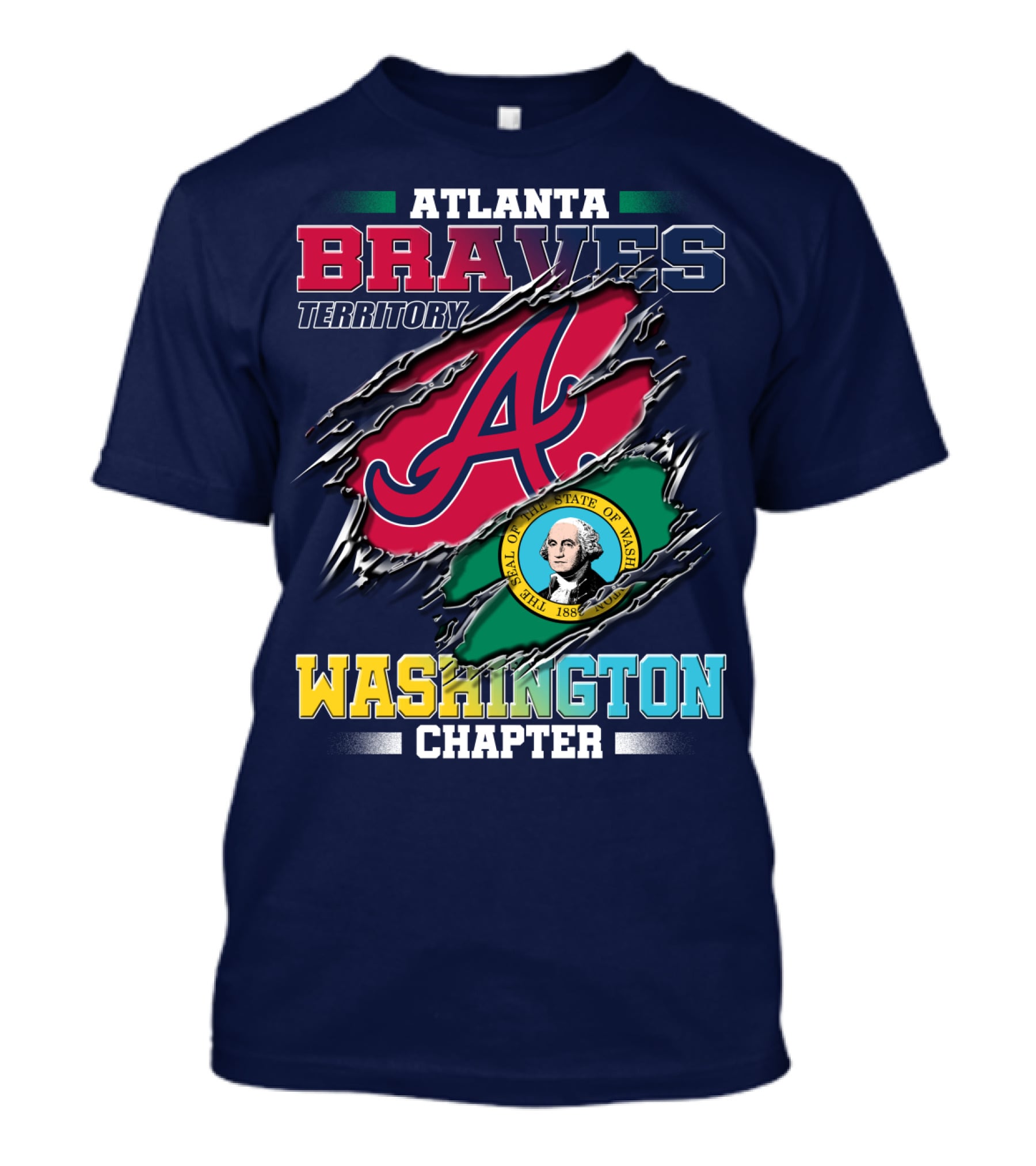ATLANTA BRAVES TERRITORY WASHINGTON CHAPTER SEAL OF THE STATE OF WASHINGTON 1889 T-Shirt