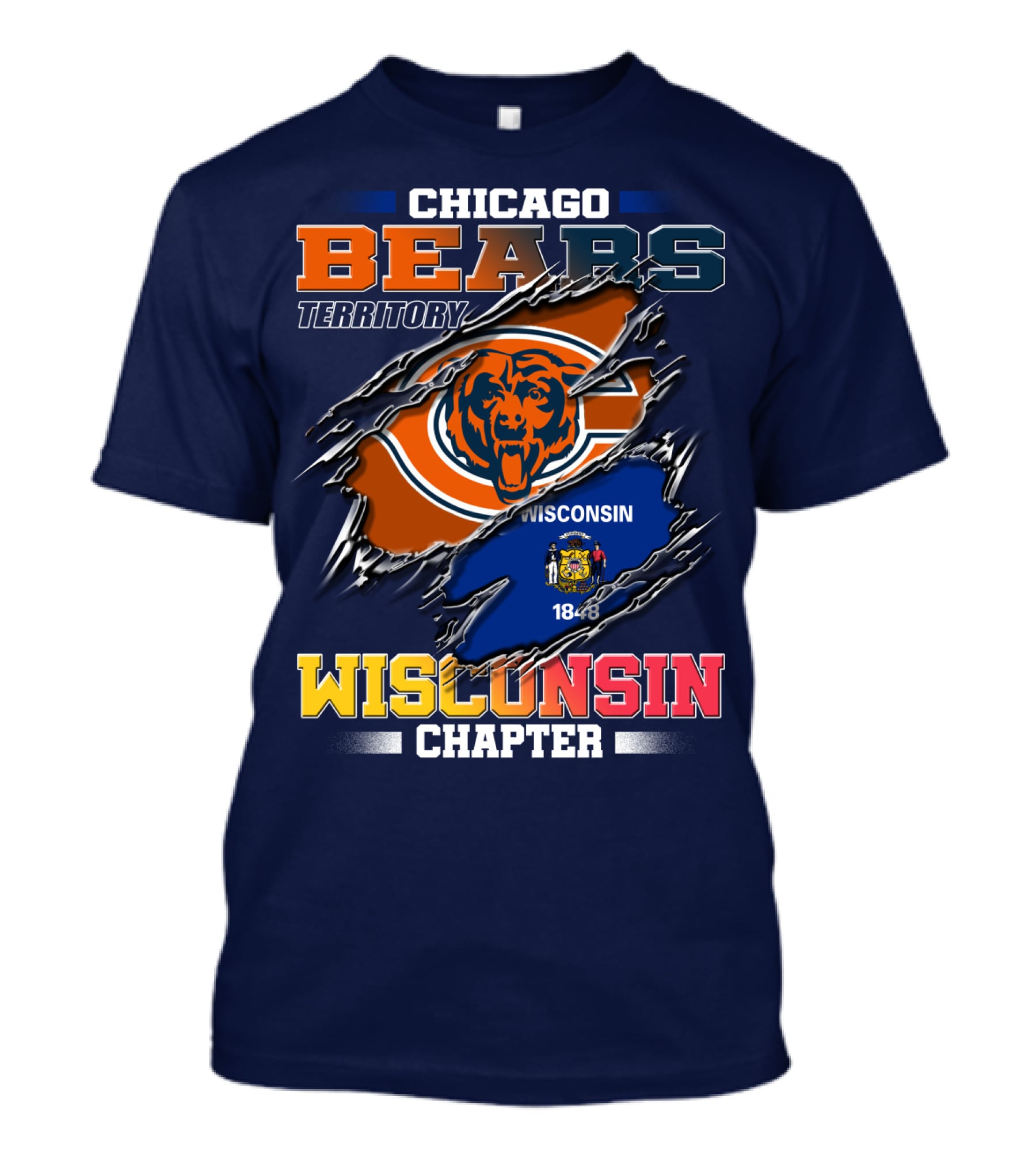 CHICAGO BEARS TERRITORY WISCONSIN CHAPTER 1848 T-Shirt