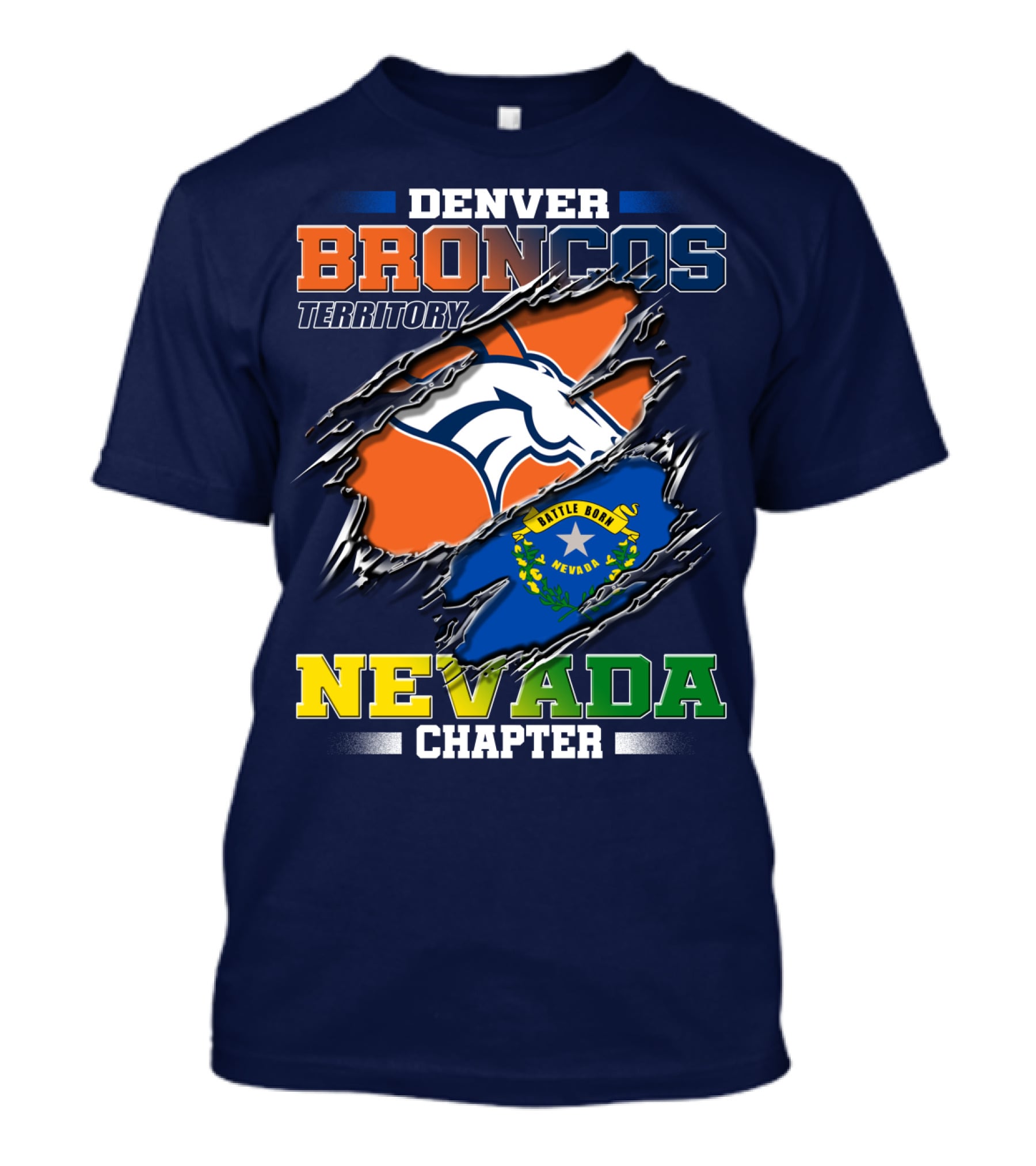 Denver Broncos Territory Nevada Chapter Battle Born T-Shirt