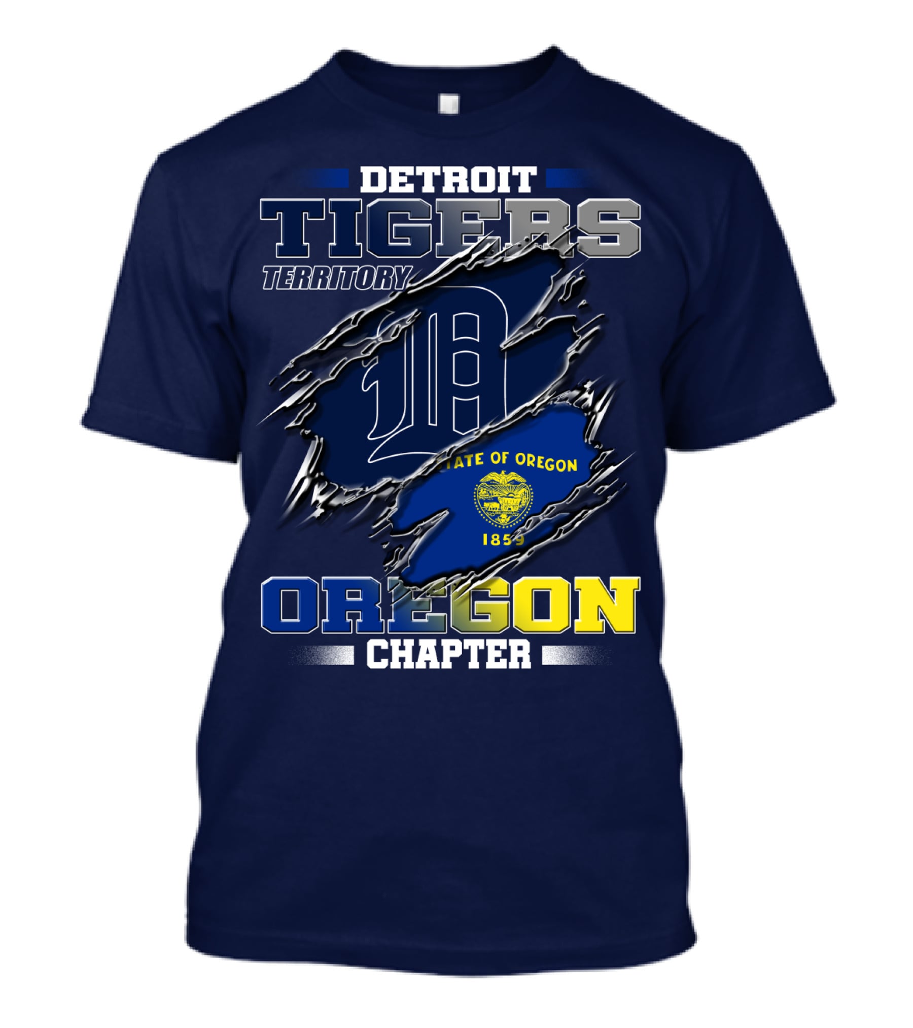 Detroit Tigers Territory Oregon Chapter State Of Oregon 1859 T-Shirt