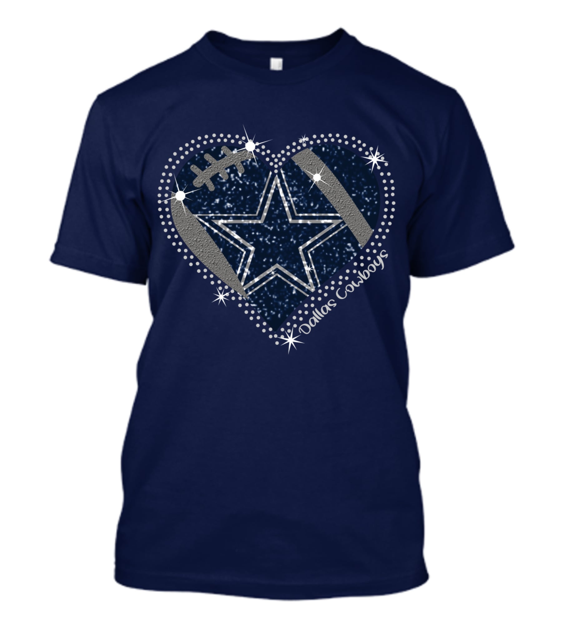 Dallas Cowboys Star Heart Football T-Shirt