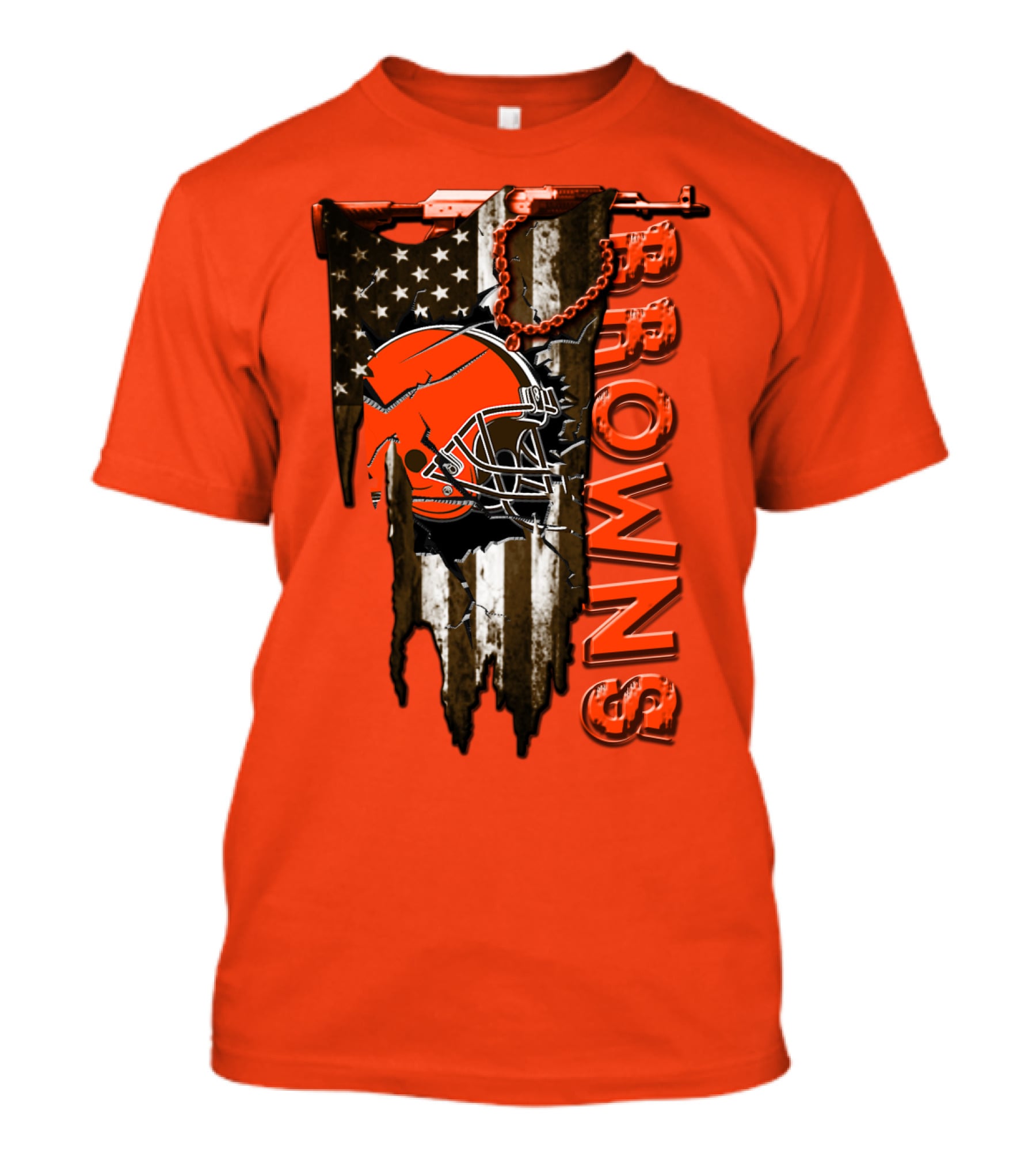 Cleveland Browns American Flag Football Helmet Browns T-Shirt
