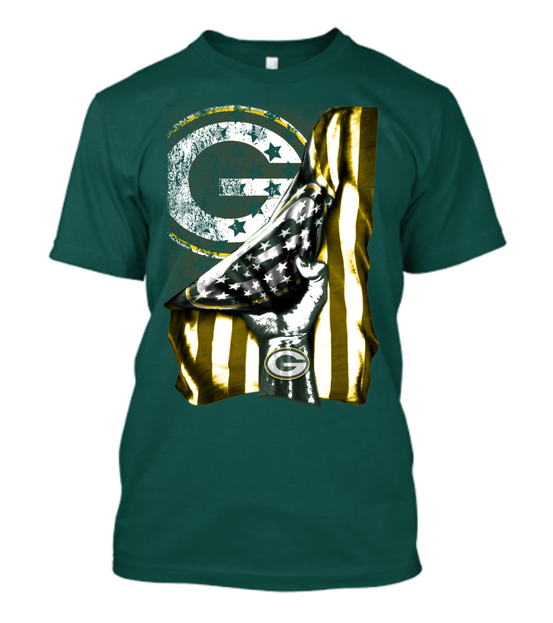 Green Bay Packers American Flag Pride T-Shirt