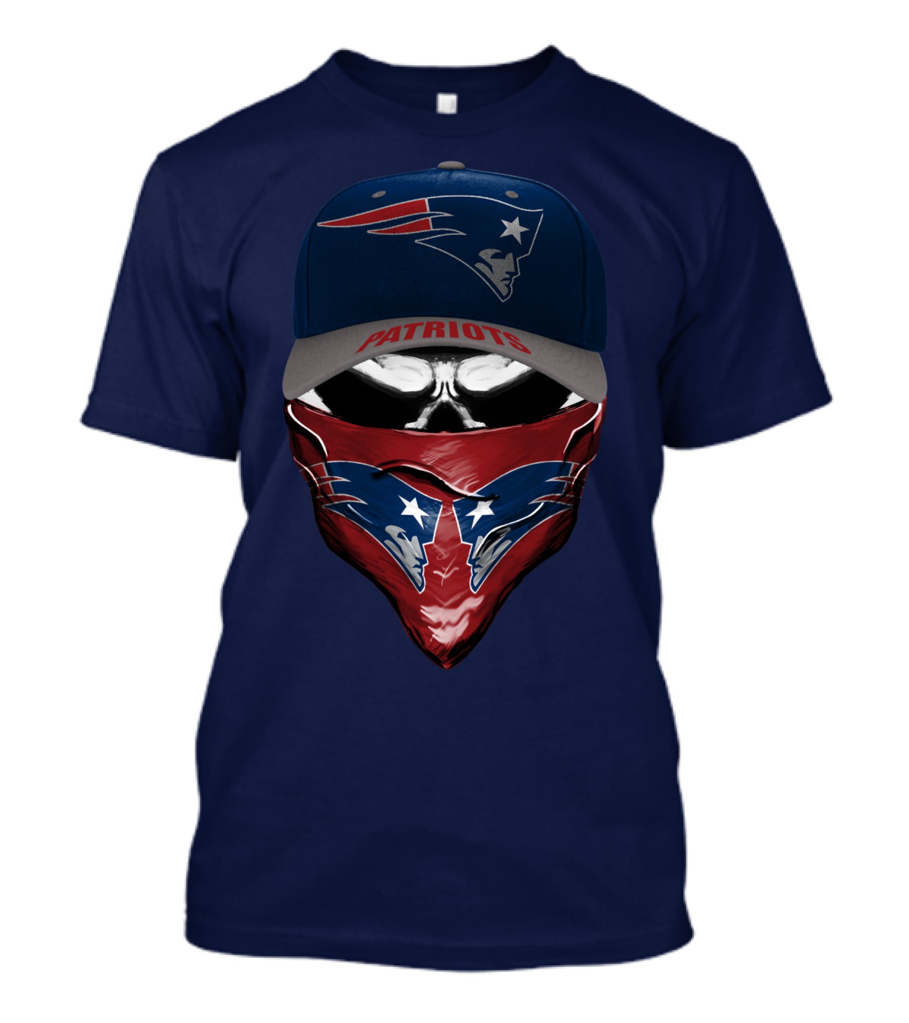 New England Patriots Cap And Skull Bandana T-Shirt