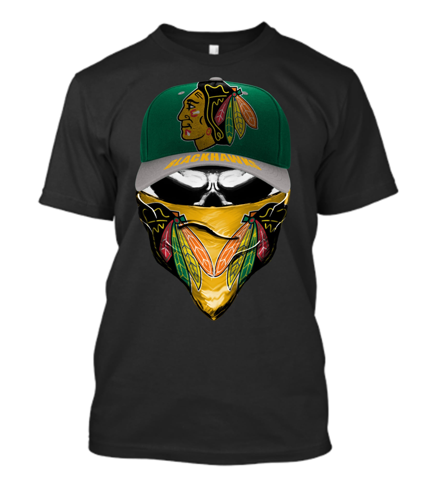 Chicago Blackhawks Logo Cap And Mask Combo T-Shirt