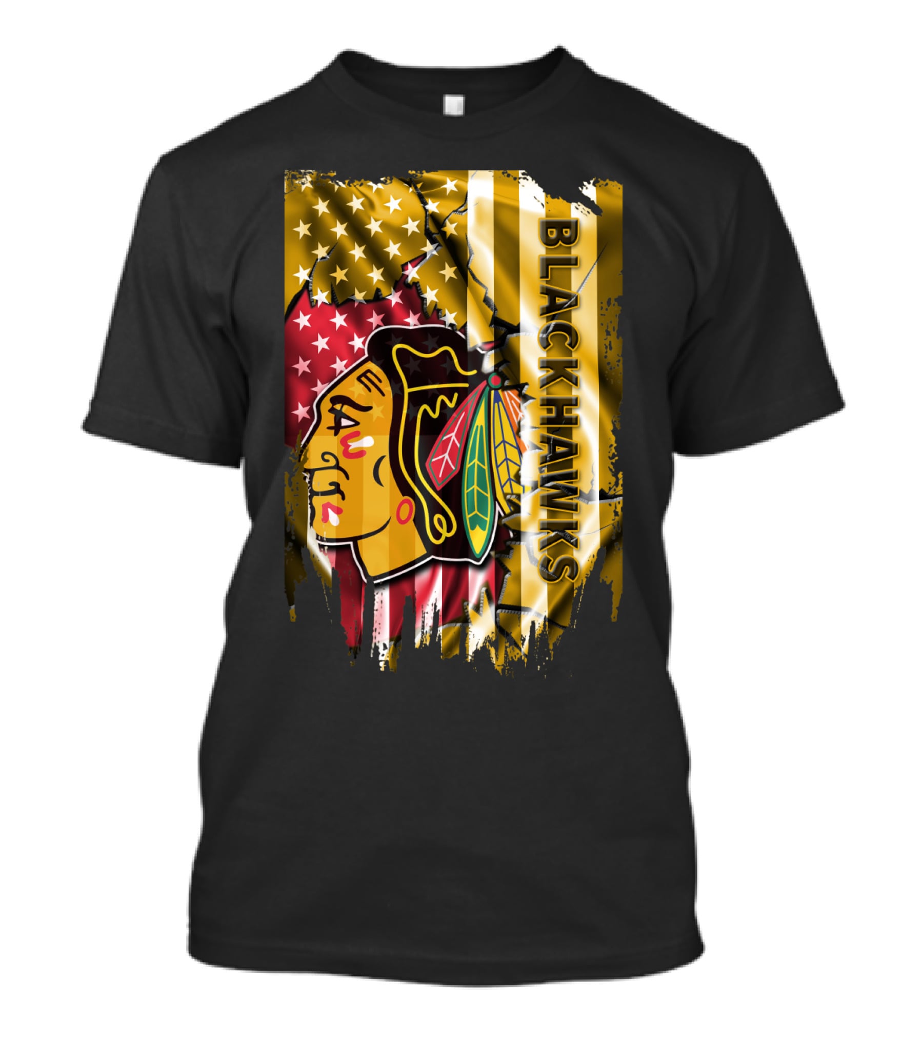 Blackhawks American Flag T-Shirt