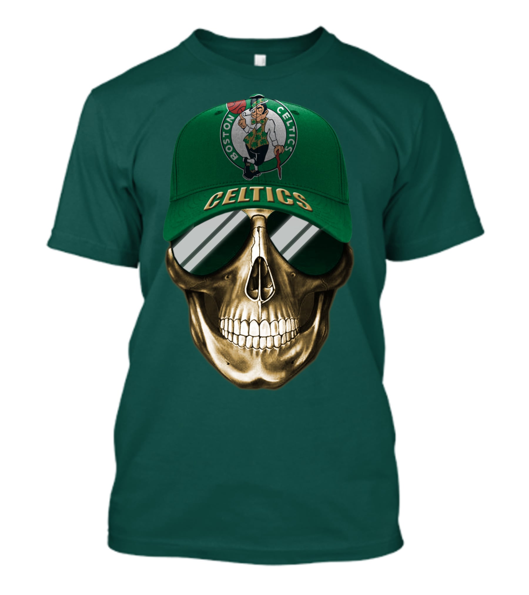Boston Celtics Skull Cap T-Shirt
