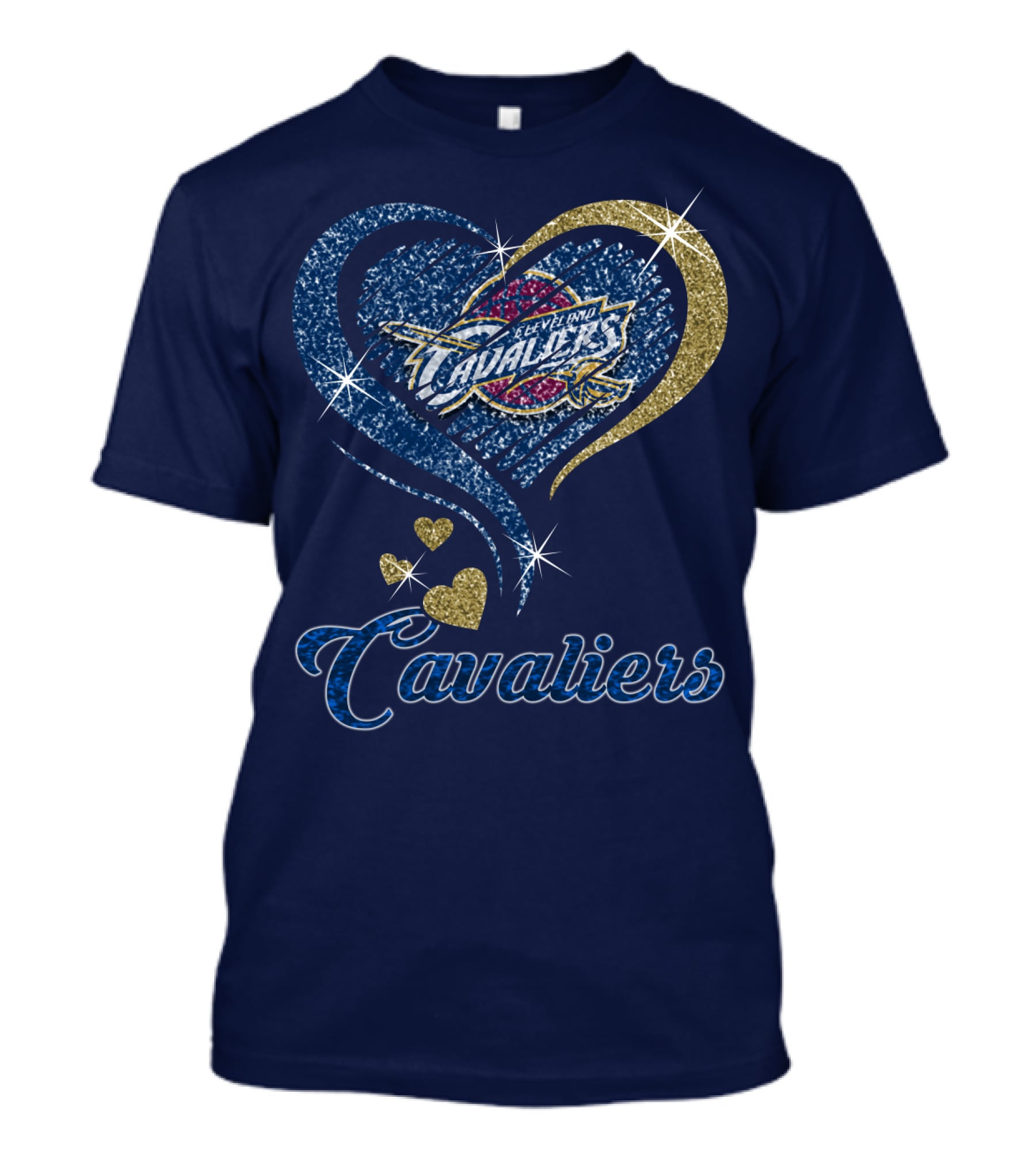 Cleveland Cavaliers Heart Logo Sparkle T-Shirt
