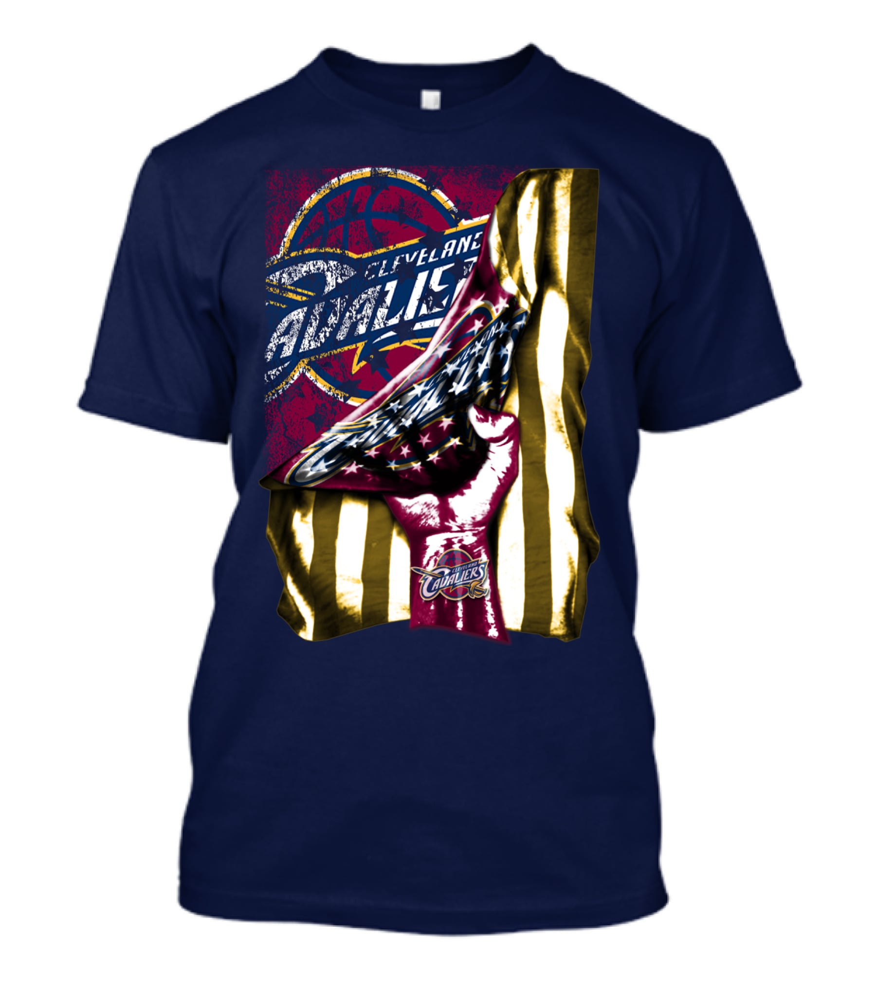 Cleveland Cavaliers American Flag Fist Nba Basketball T-Shirt