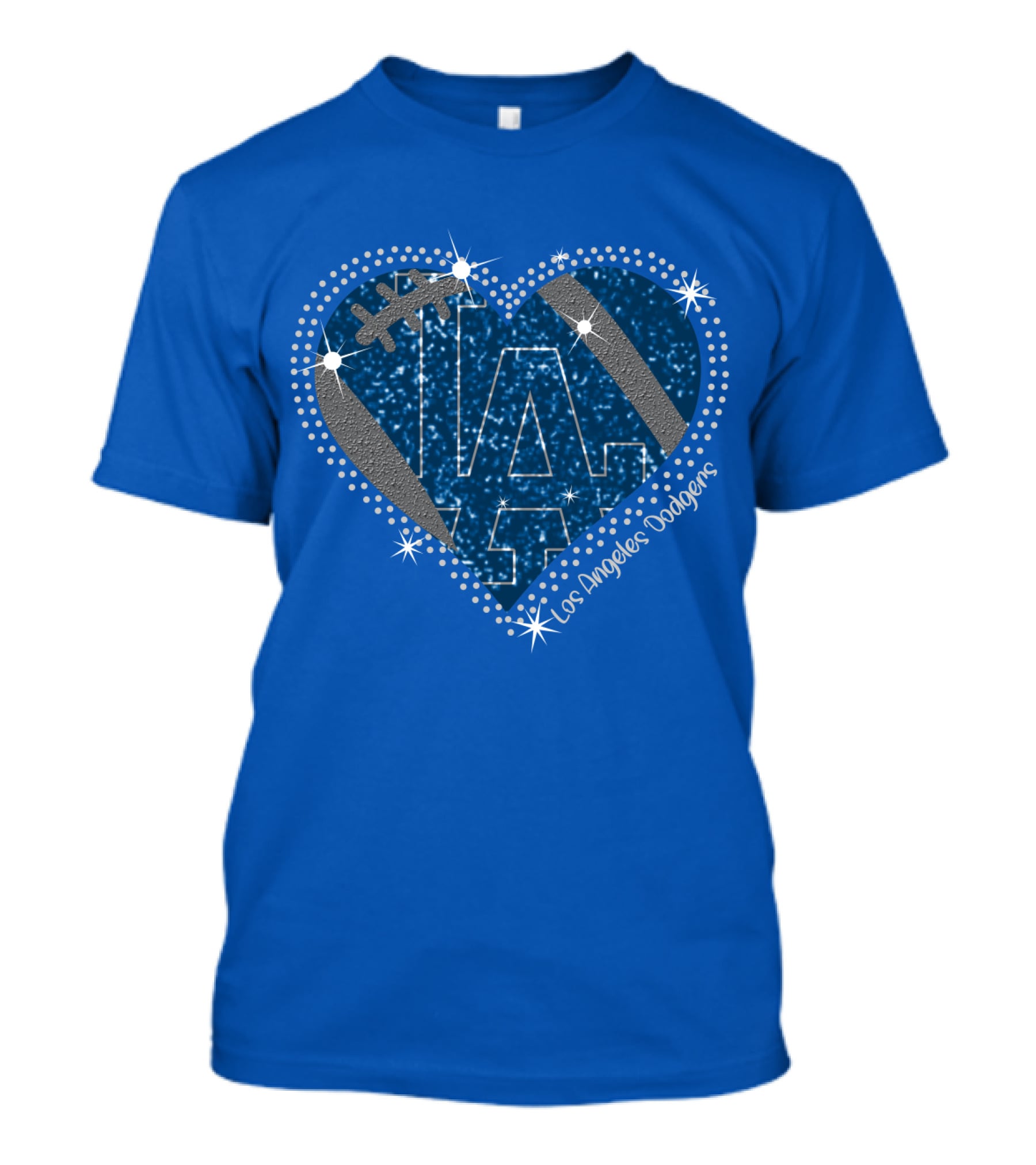 Los Angeles Dodgers Heart Sparkle La Football Stars T-Shirt