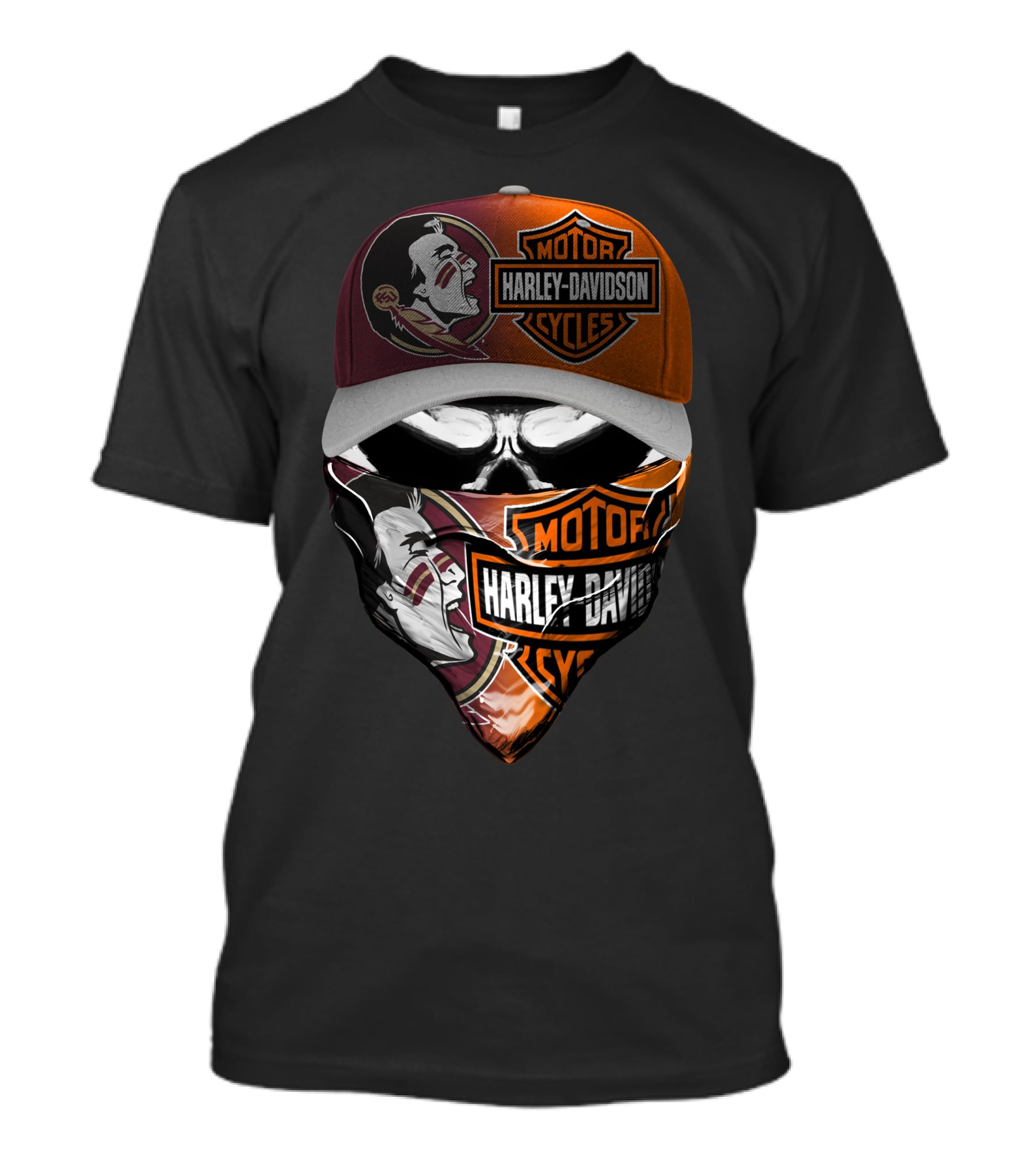 Harley Davidson Motorcycles  Florida Seminoles Face Mask And Cap T-Shirt