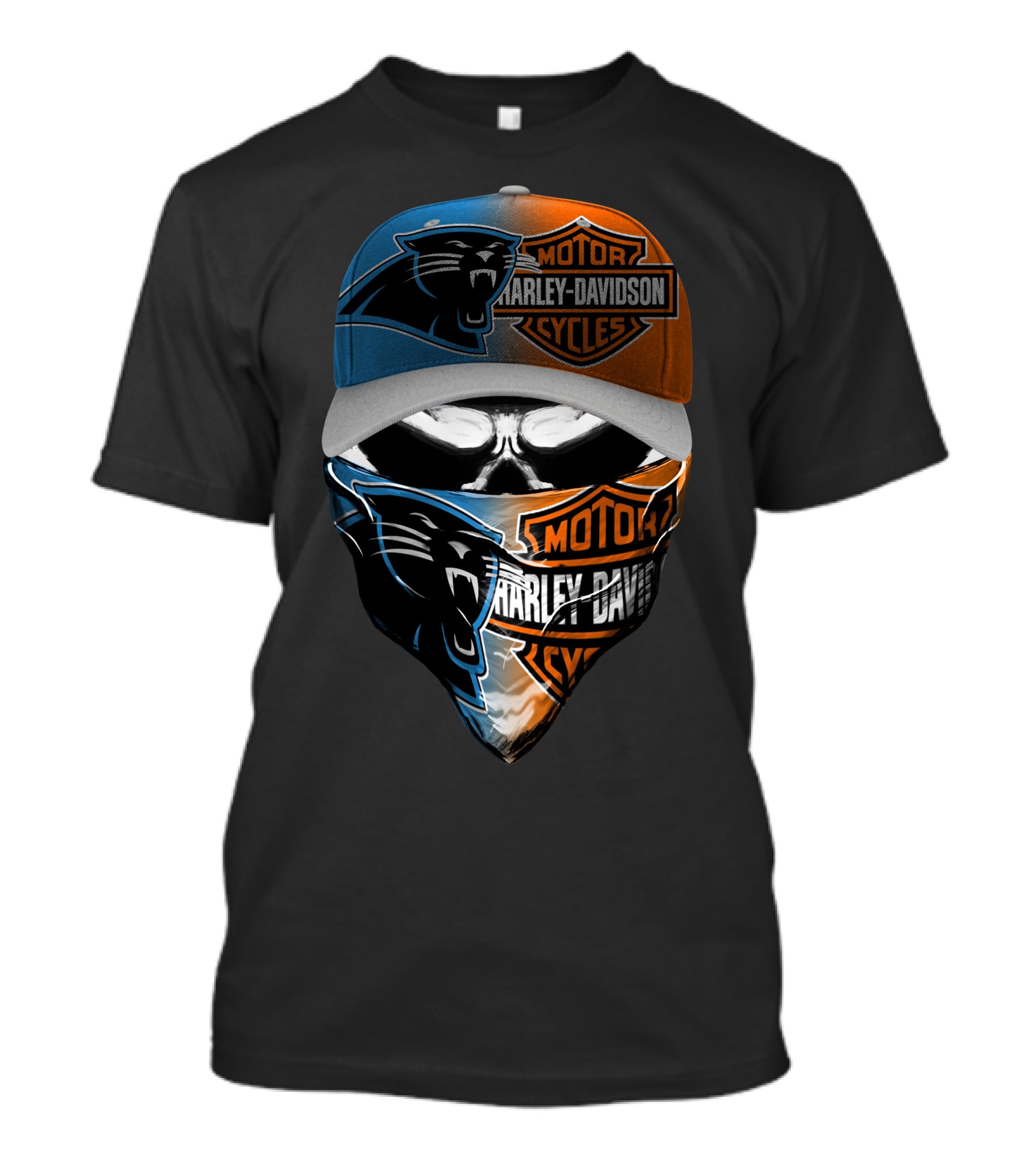 Carolina Panthers Harley Davidson Motorcycles Dual T-Shirt