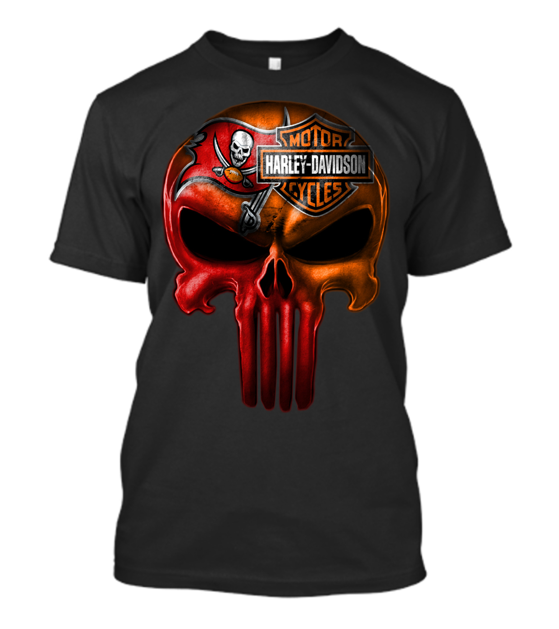 Harley Davidson Motorcycles Tampa Bay Buccaneers Skull T-Shirt