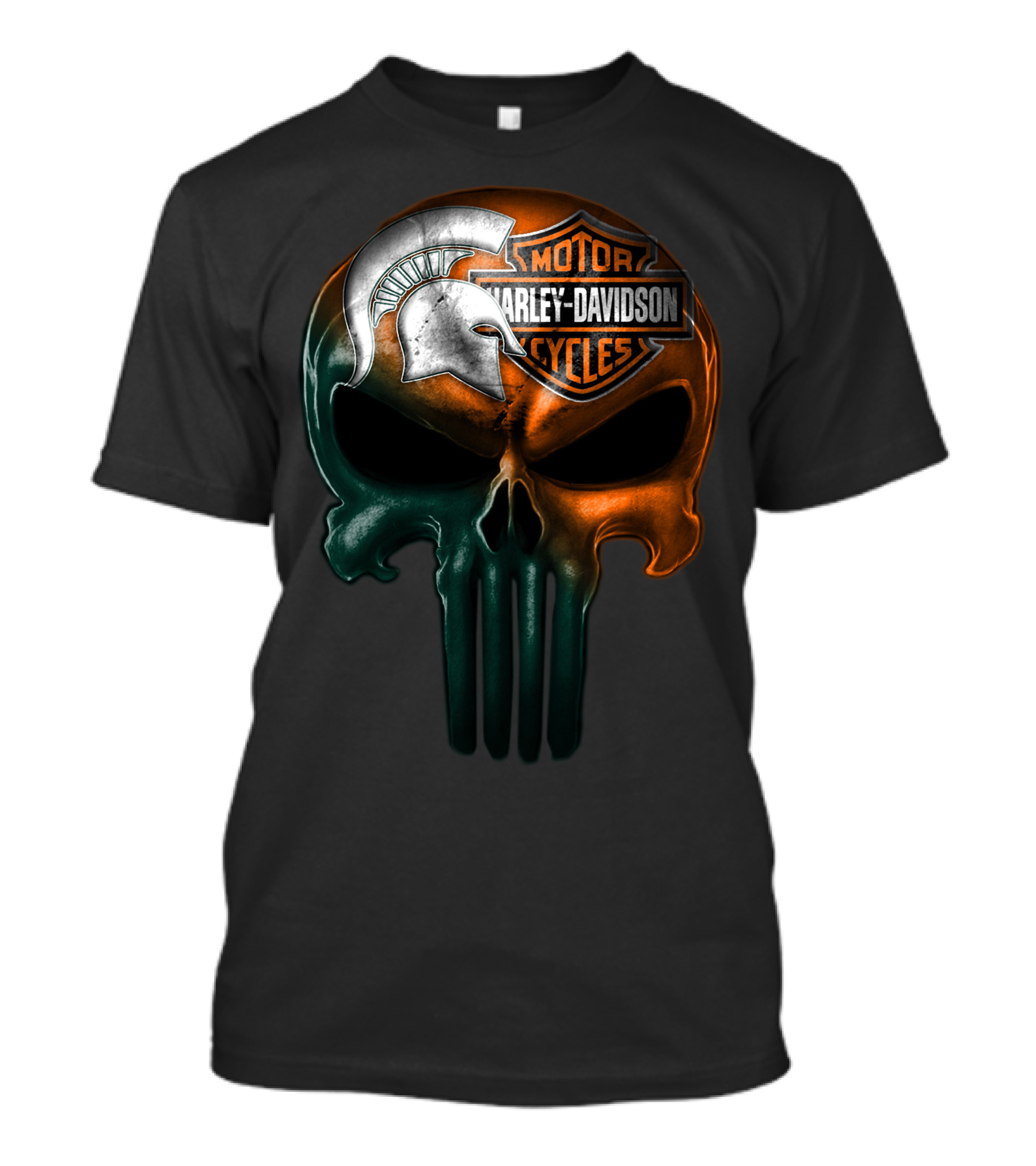 Harley Davidson Motor Cycles Spartan Helmet Skull T-Shirt