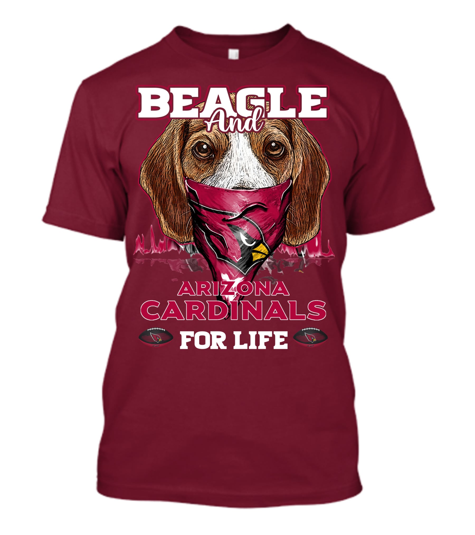Beagle And Arizona Cardinals For Life T-Shirt