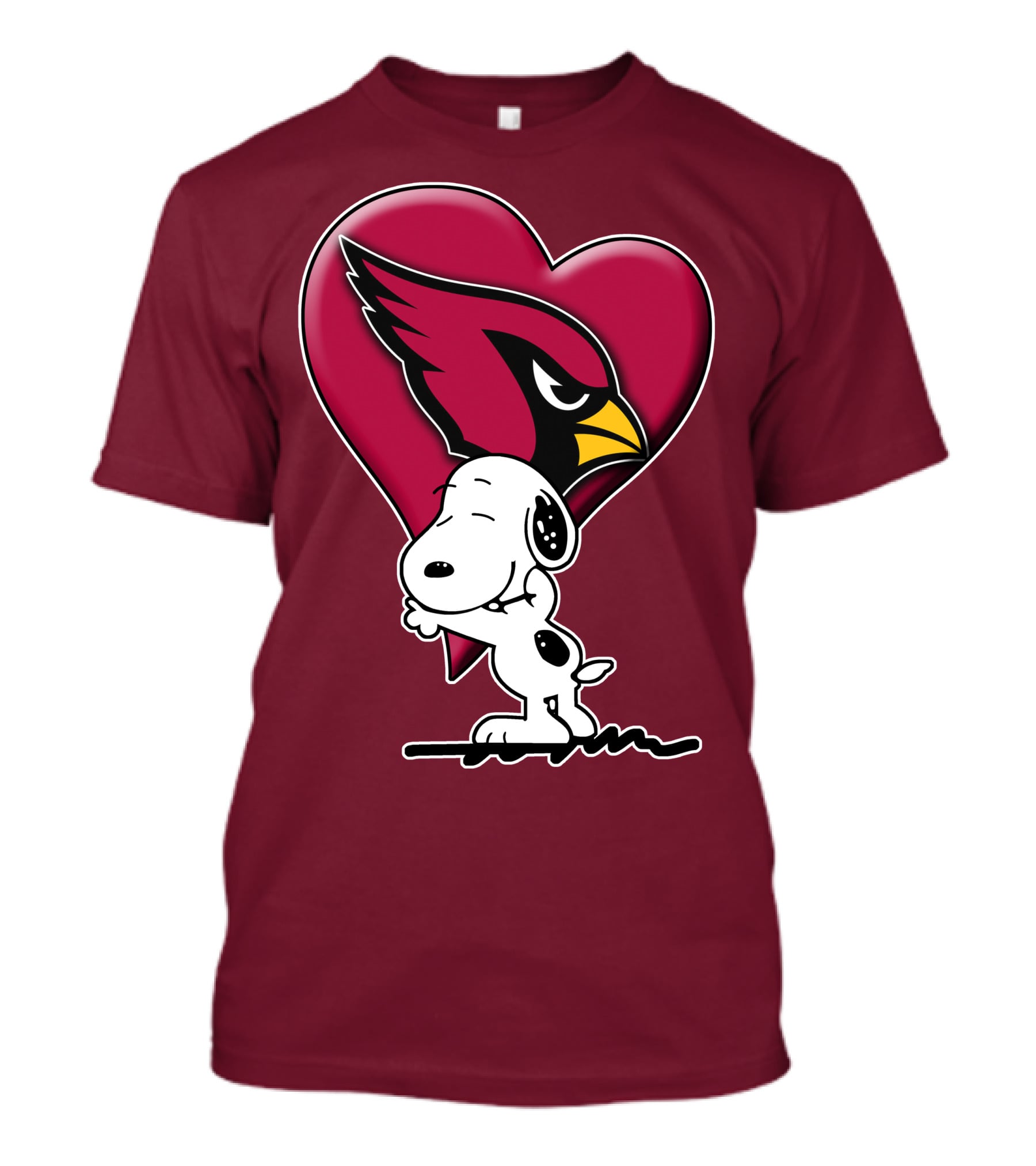 Snoopy Hugging Heart Arizona Cardinals T-Shirt