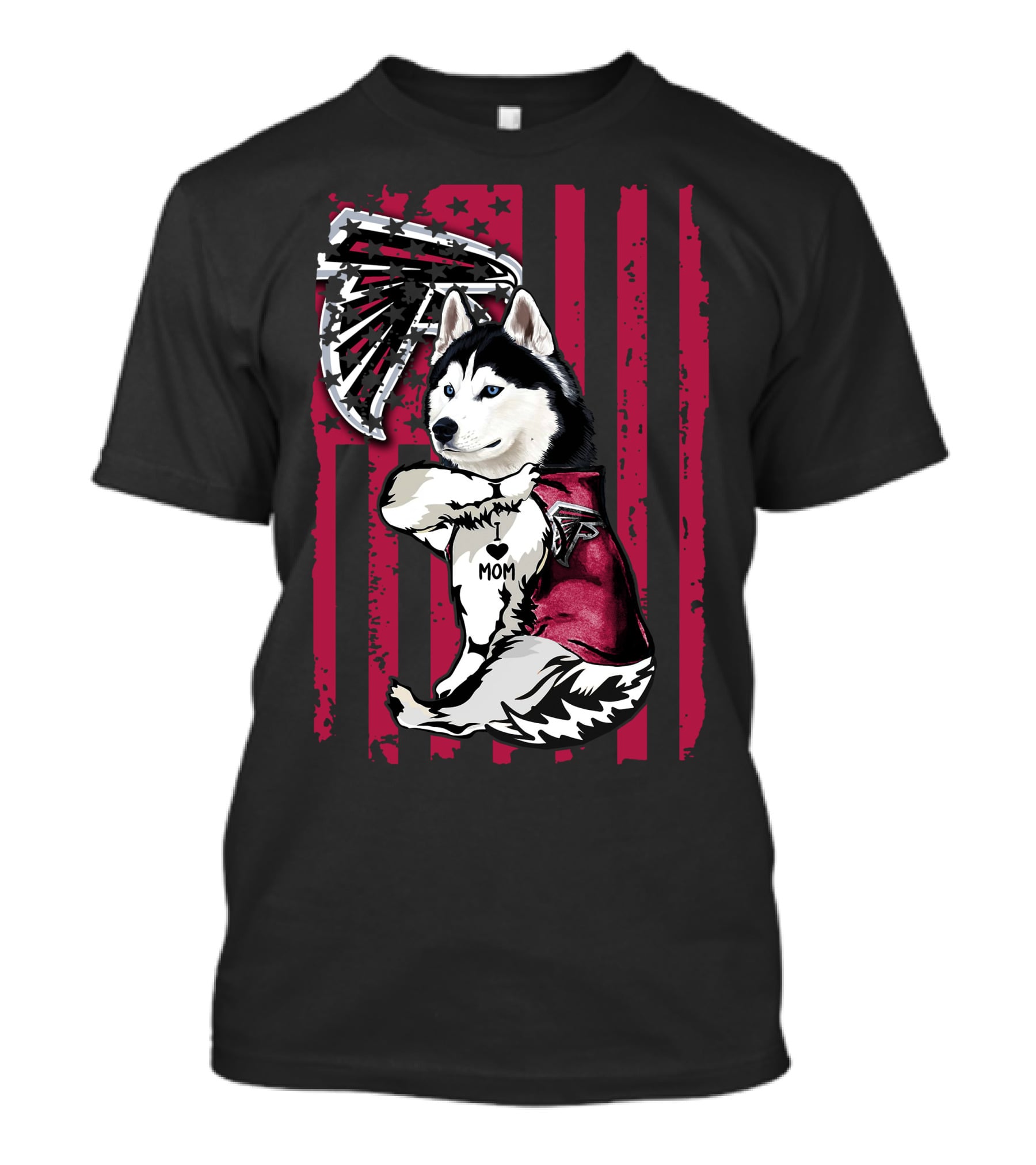Siberian Husky Mom Atlanta Falcons T-Shirt
