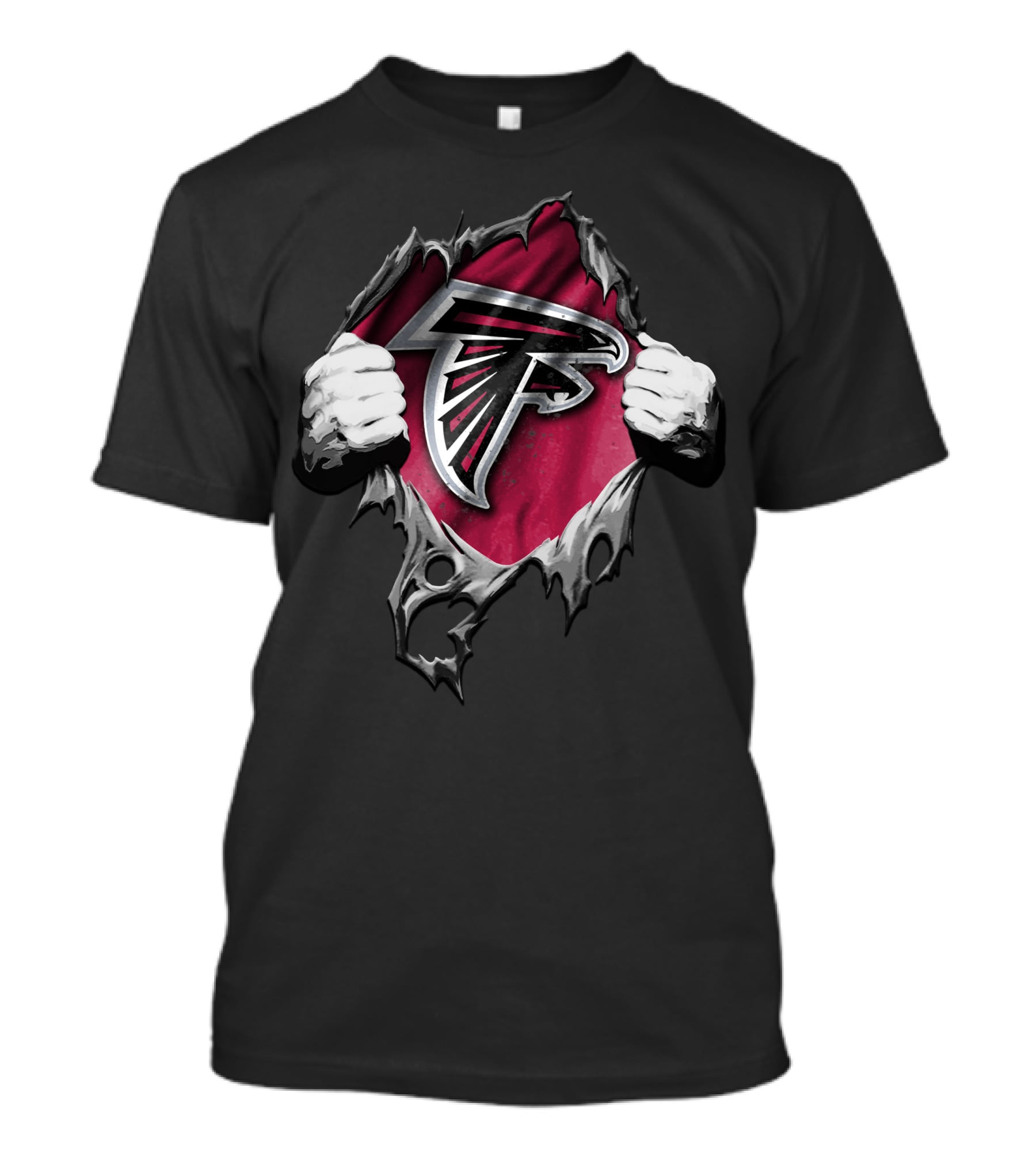Torn Ripped Atlanta Falcons Emblem NFL T-Shirt
