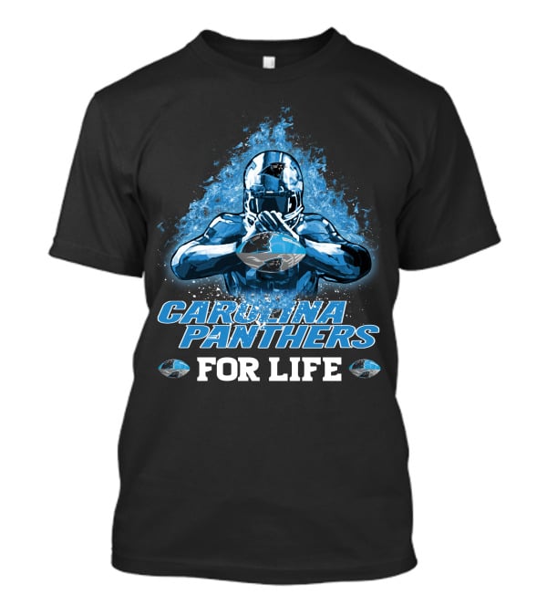 CAROLINA PANTHERS FOR LIFE Football Player Helmet And Football T-Shirt