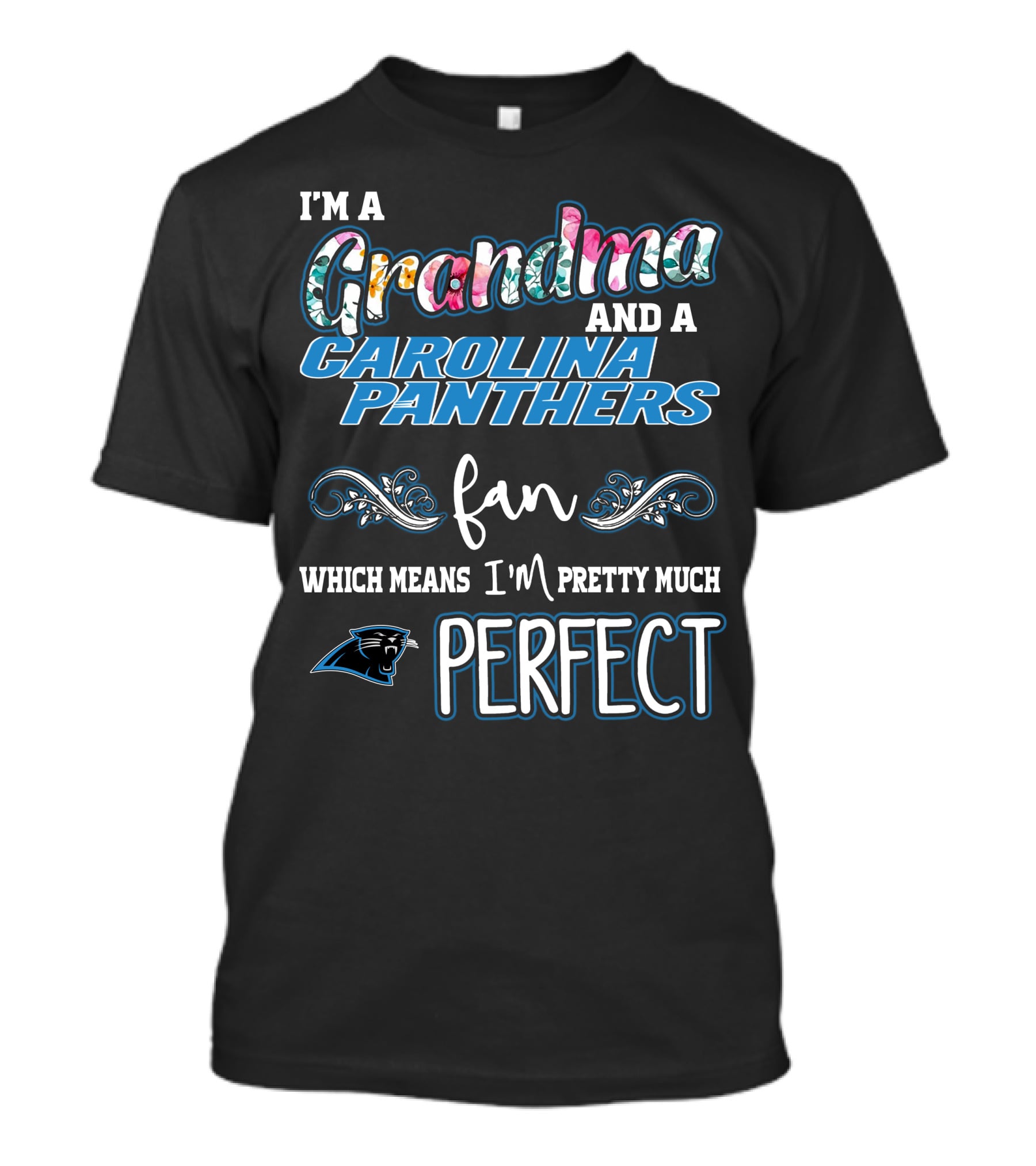 I'm A Grandma And A Carolina Panthers Fan Which Means I'm Pretty Much Perfect T-Shirt