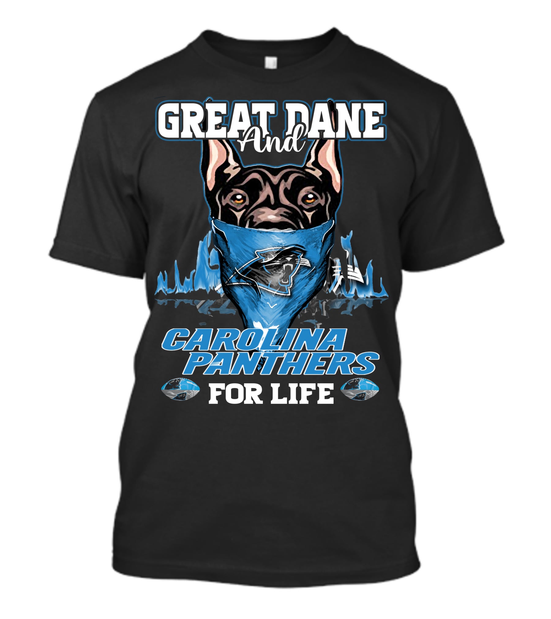GREAT DANE AND CAROLINA PANTHERS FOR LIFE T-Shirt