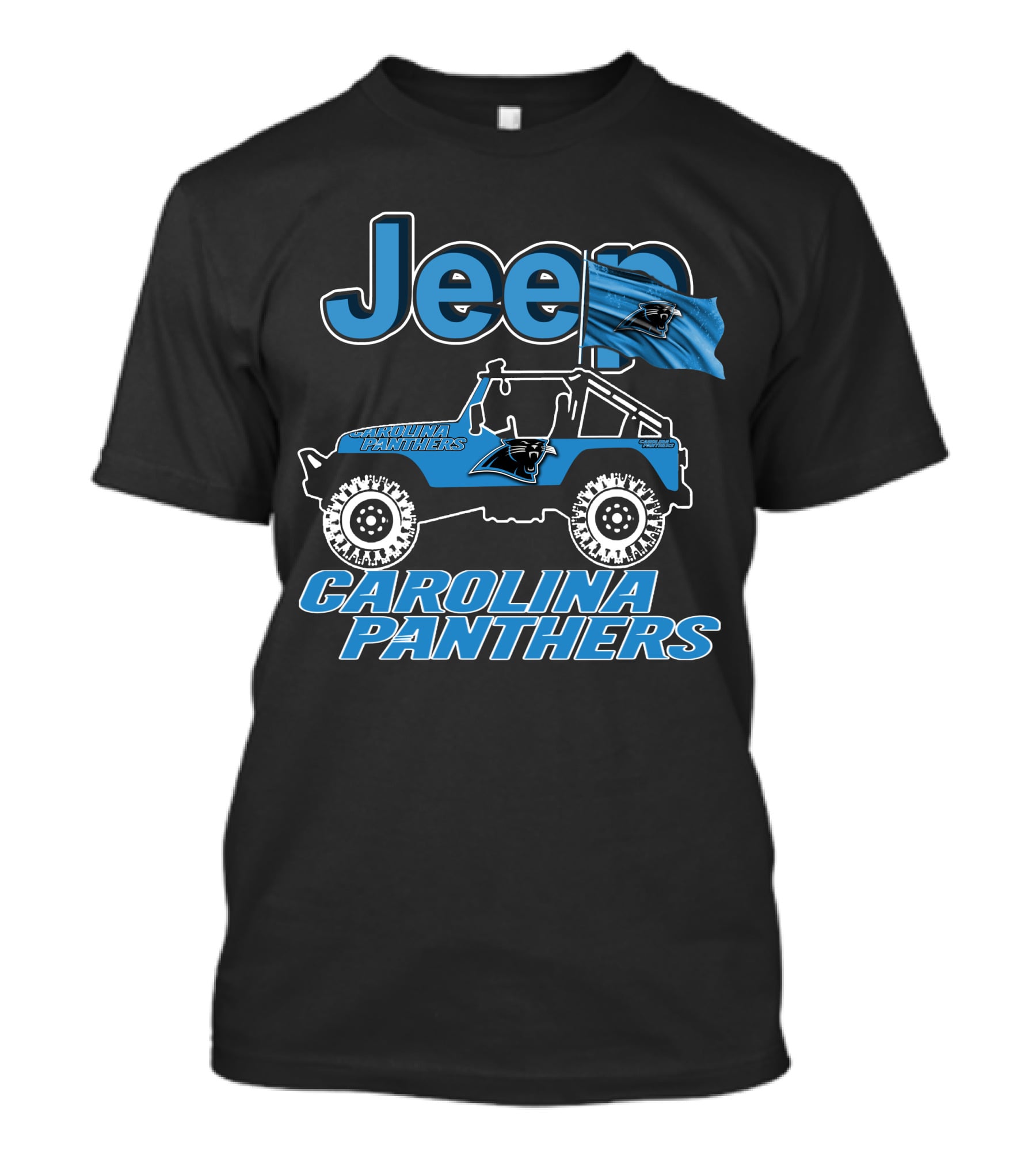 Jeep Carolina Panthers Off-Road Adventure Fan Gear T-Shirt