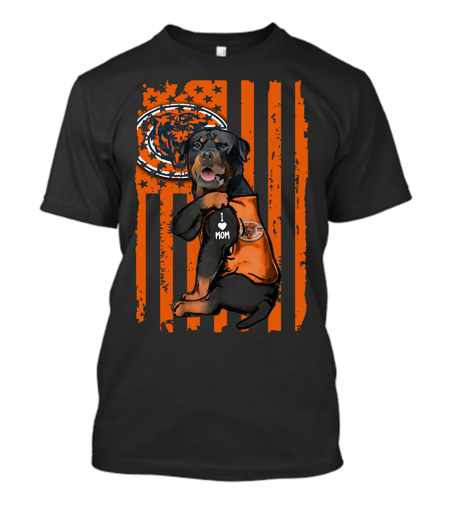 Rottweiler I Mom Chicago Bears Flag T-Shirt