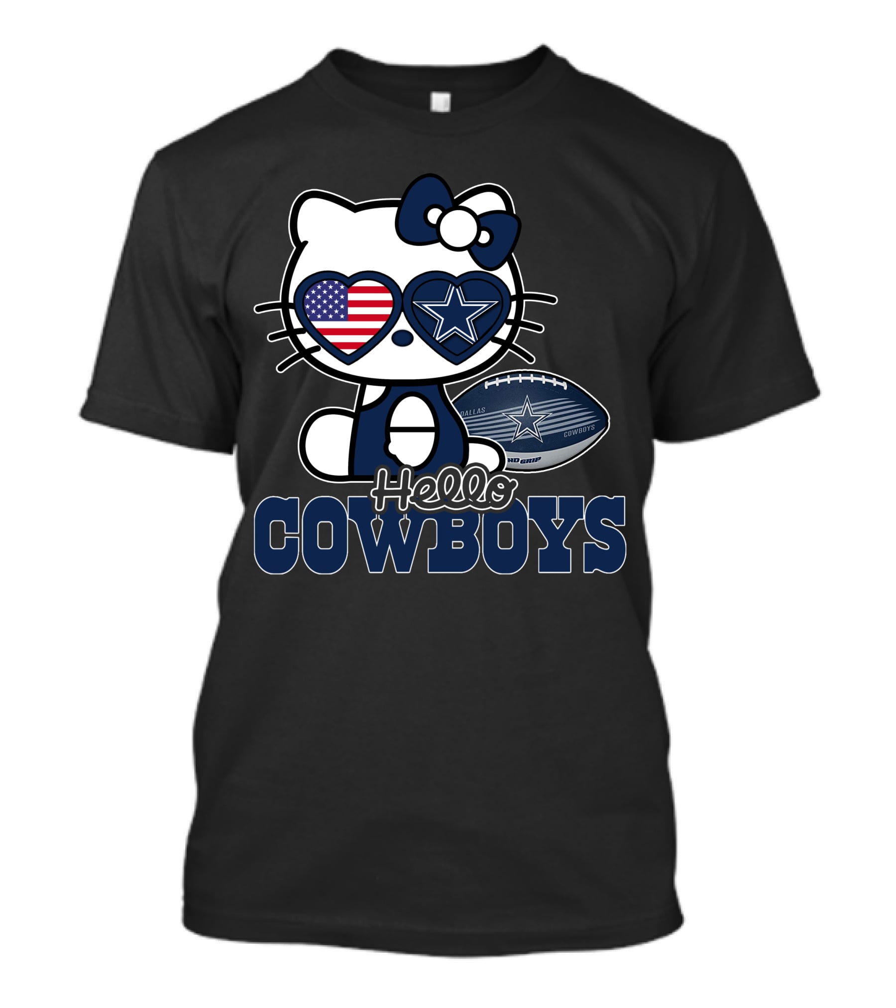 Hello Kitty Dallas Cowboys Usa Flag Football T-Shirt